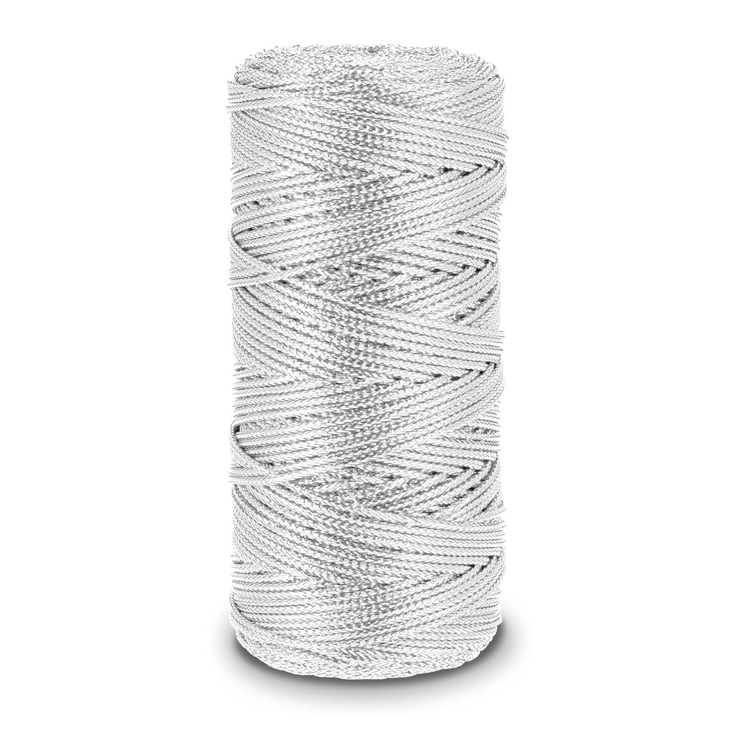 110 Yards Silver Twine String Decorative Metallic Cord Glitter Silver Thread String Twine String for DIY Crafts Gift Wrapping Presents Gift Tags Wedding Christmas Decoration (1.5mm)