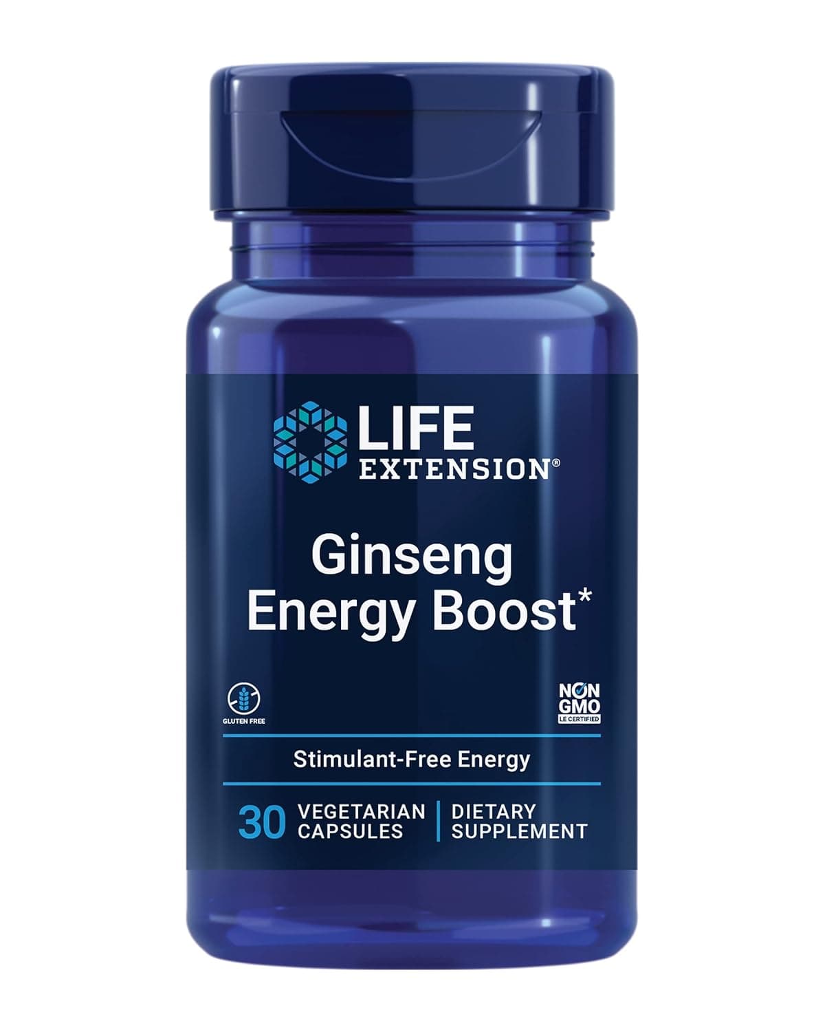Life Extension, Asian Energy Boost, 90 Vegetarian Capsules | Ginseng Energy Boost Formula Supports Energy & Healthy Stress Management, Gluten-Free, Non-GMO & Vegetarian