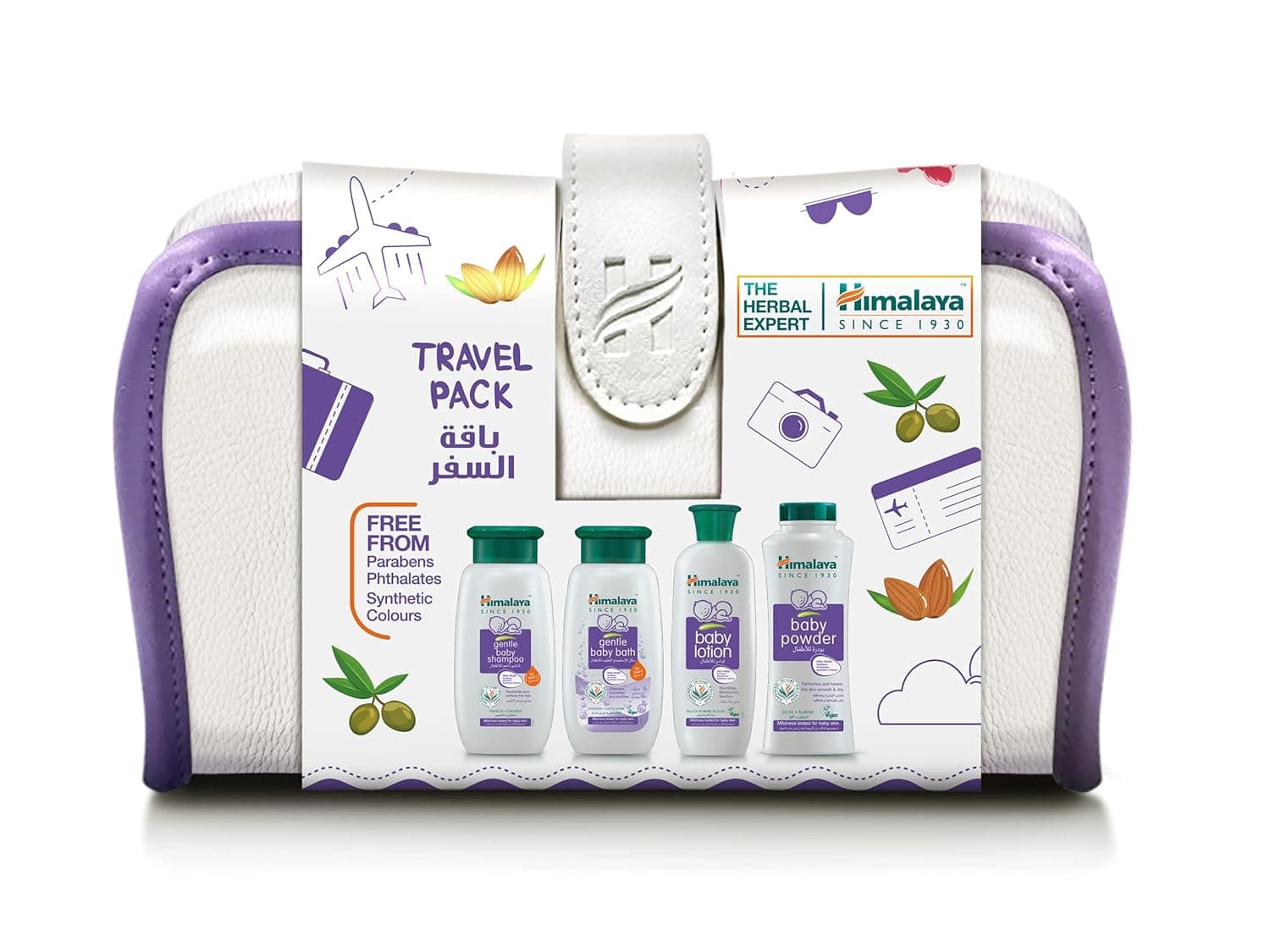 Himalaya Baby Care Easy Travel Pack – 4 Essentials: Gentle Baby Shampoo, Bath, Lotion & Powder | 100ml Each | Paraben-Free, Dermatologically Tested | Ideal for Travel & Gifting
