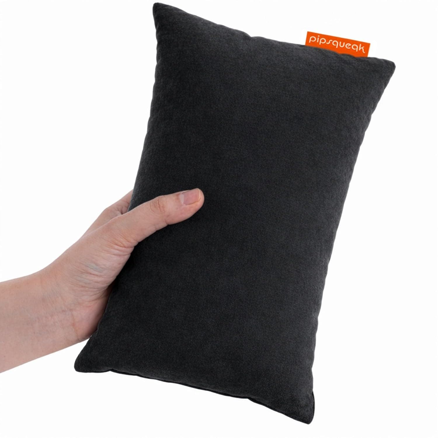 Urban Infant Pipsqueak Tiny | Small Pillow with Name Tag - Mini Size 11" x 7" x 2.5" - Machine Washable - Great for Little Kids, Travel, Neck, Lumbar, Dogs, Preschool and Daycare - Black