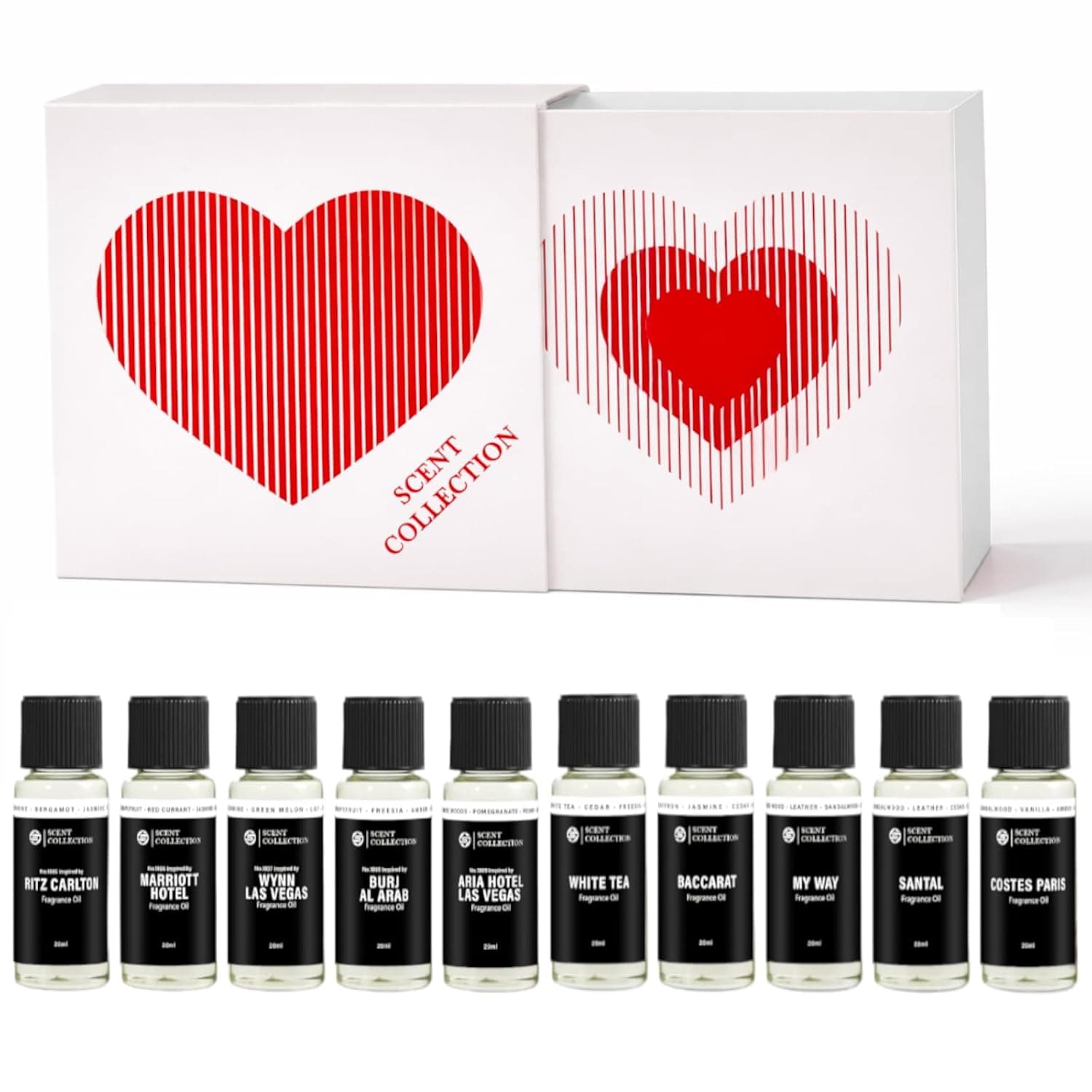 Hotel Diffuser Oils – 10 Luxury Essential Aromatherapy & Fragrance Oils, Inspired by 1 Hotel® Ritz-Carlton® &5 Star Hotel scents,Waterless Oil Set for Large Room, Spa & Office, Love Scent Gift Pack