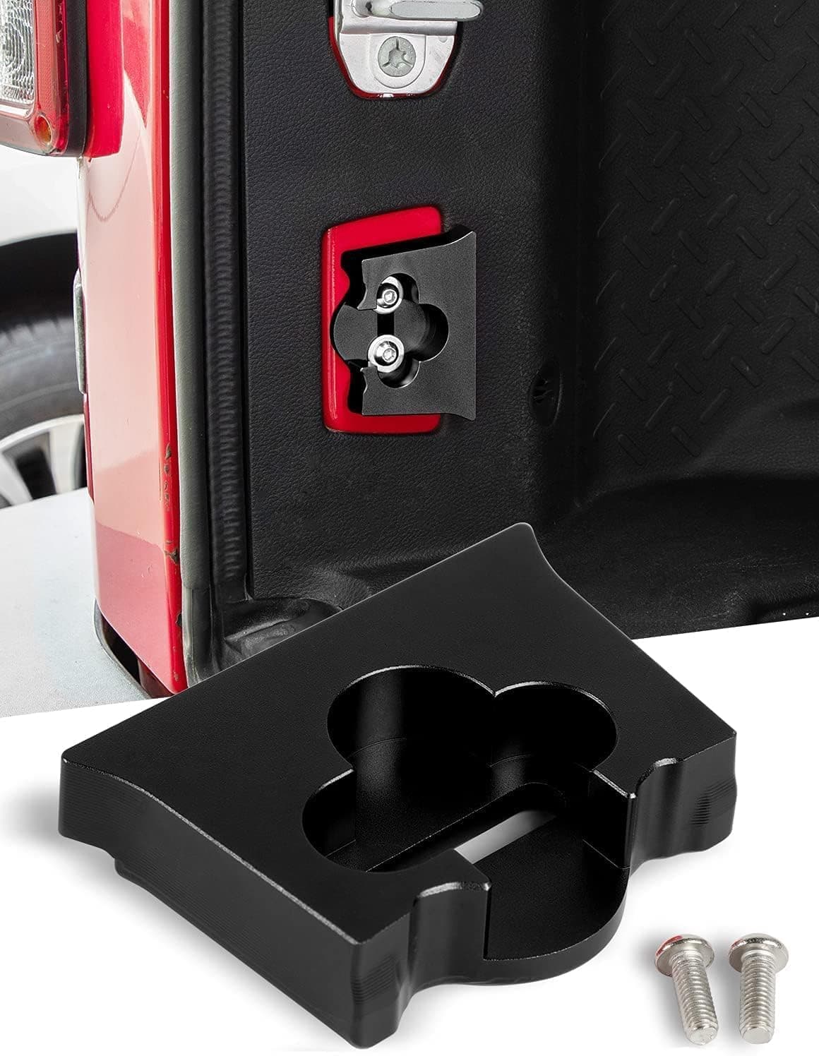 X Spring Tailgate Limiter, Durable Black Trunk Door Latch Stopper, Premium Aluminum Alloy Construction for Jeep Vehicles, Universal Fit Tailgate Replacement Part for Improved Safety