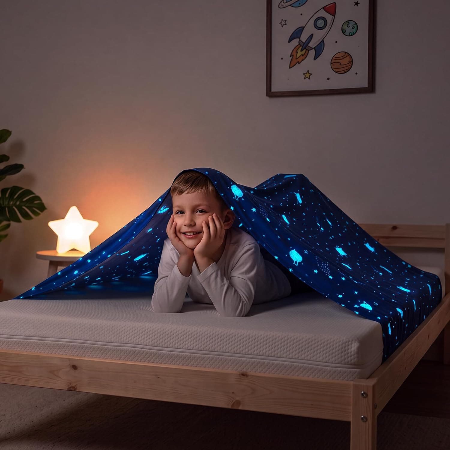 Compression Sheets For Kids Twin, Glow in The Dark Sensory Bed Sheet | Sensory Compression Blanket for Autistic Children, Breathable and Stretchy, Sensory Bedsheets for Kids