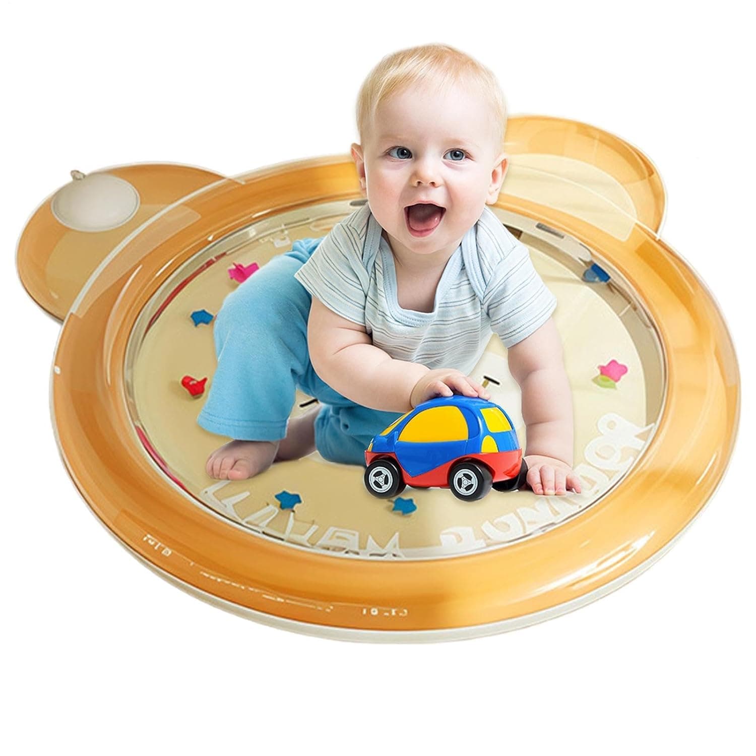 Water Play Mat for Infant Portable Interactive Developmental Sensory Mat | Cartoon Animal Sensory Water Pad for Little Girls Nursery Room Daycare Center Indoor Home Travel Outdoor Summer