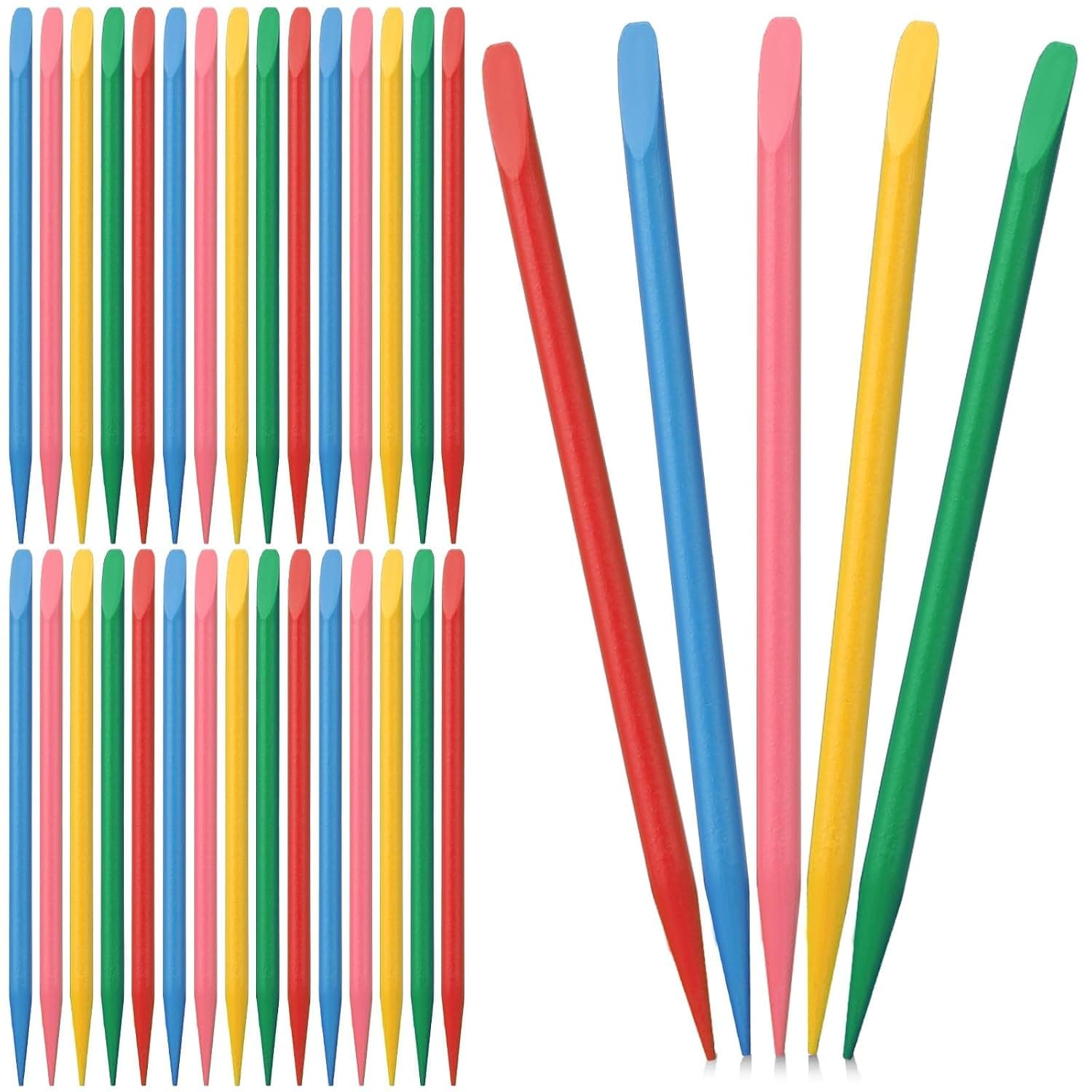 30 Pcs Wooden Stylus for Scratch Art, 5 Colors 4.7 Inch Scratch Art Sticks, Heavy Duty Colored Bulk Nail Sticks for Scratching Drawing Christmas Thanksgiving Scratchs Art Activity DIY Craft Projects