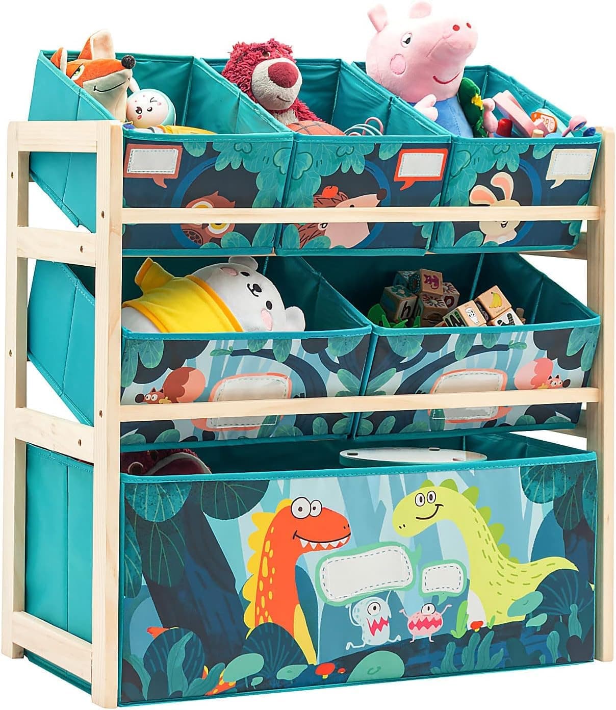 TRASSLE Kids Toy Organizer for Boys & Girls - 6 Large Storage Bins, Best Toy Storage Solution for Playroom & Nursery