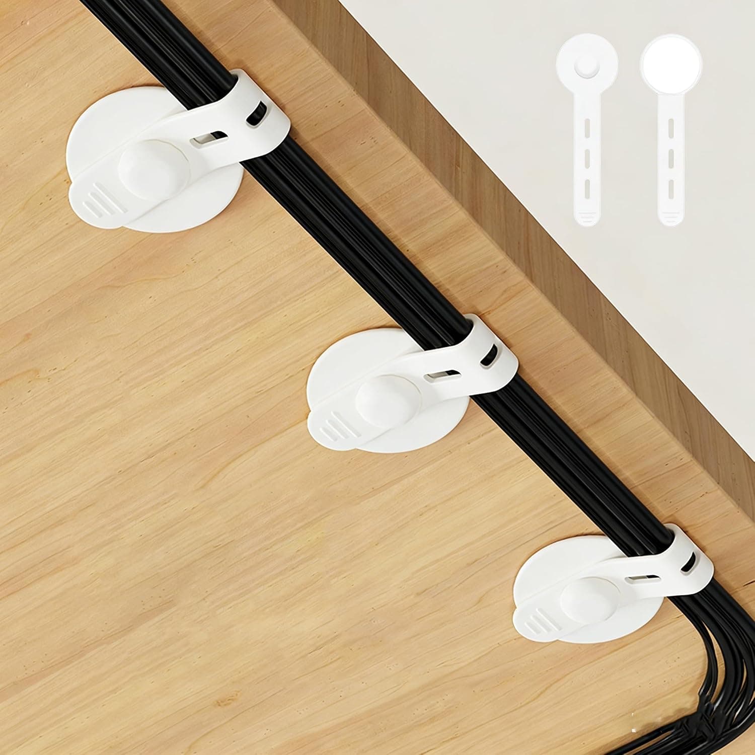 10PCS Silicone Cable Ties Cord Organizer, Cable Straps, Sticky-Back Cord Organizer, Cable Clip, Household & Office Essentials