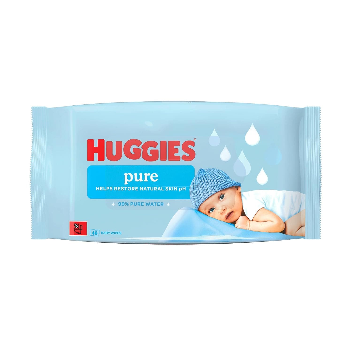 Huggies Pure Plastic Free Baby Wipes, Single Pack