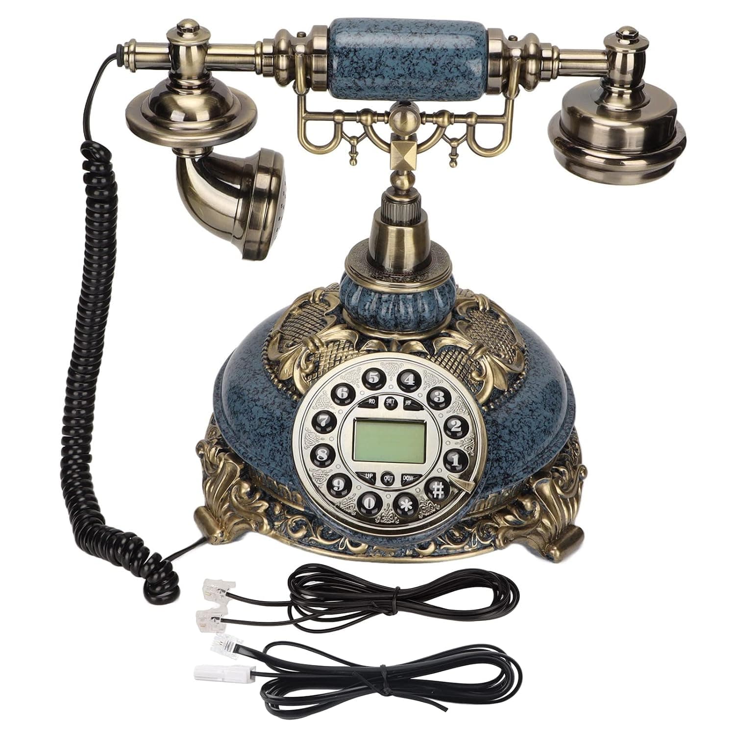 Gearwell Landline Phone, European Corded Telephone with Caller ID, Vintage Desk Phone Retro Landline for Home Office Landline System, Fixed Home Telephone for Elderly Users