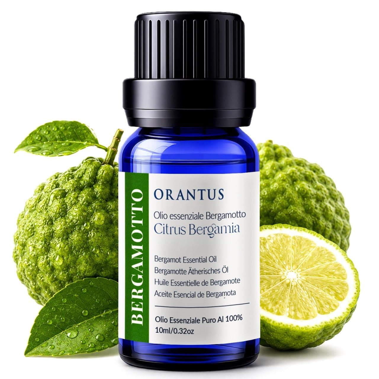 Bergamot Essential Oil 10 ml Pure Food Grade 100% Natural – Bergamot Fresh Citrus Aroma for Aromatherapy Diffuser Ambient Massage