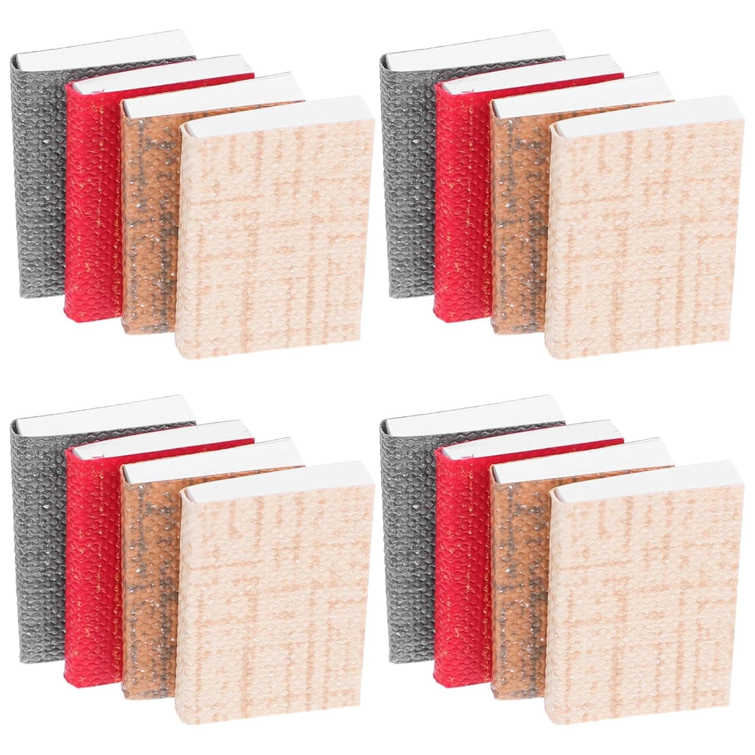 16 Pcs 1:12 Scale Dollhouse Books, Miniature Books with Real Flip Pages, Tiny Blank Book for Dollhouse Decor, Study Bedroom Library Scene, Mini Book Set for Dolls, Craft Accessories