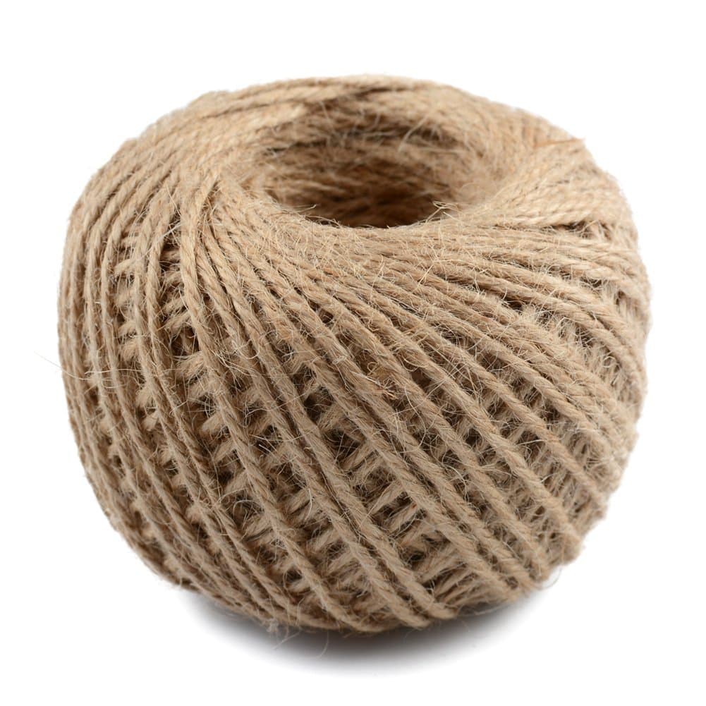 Joyzzz Jute Rope, 3-Ply, 2mm Thick, 100m Long, Natural Jute Rope for DIY Crafts, Gardening, Gift Wrapping and Decoration