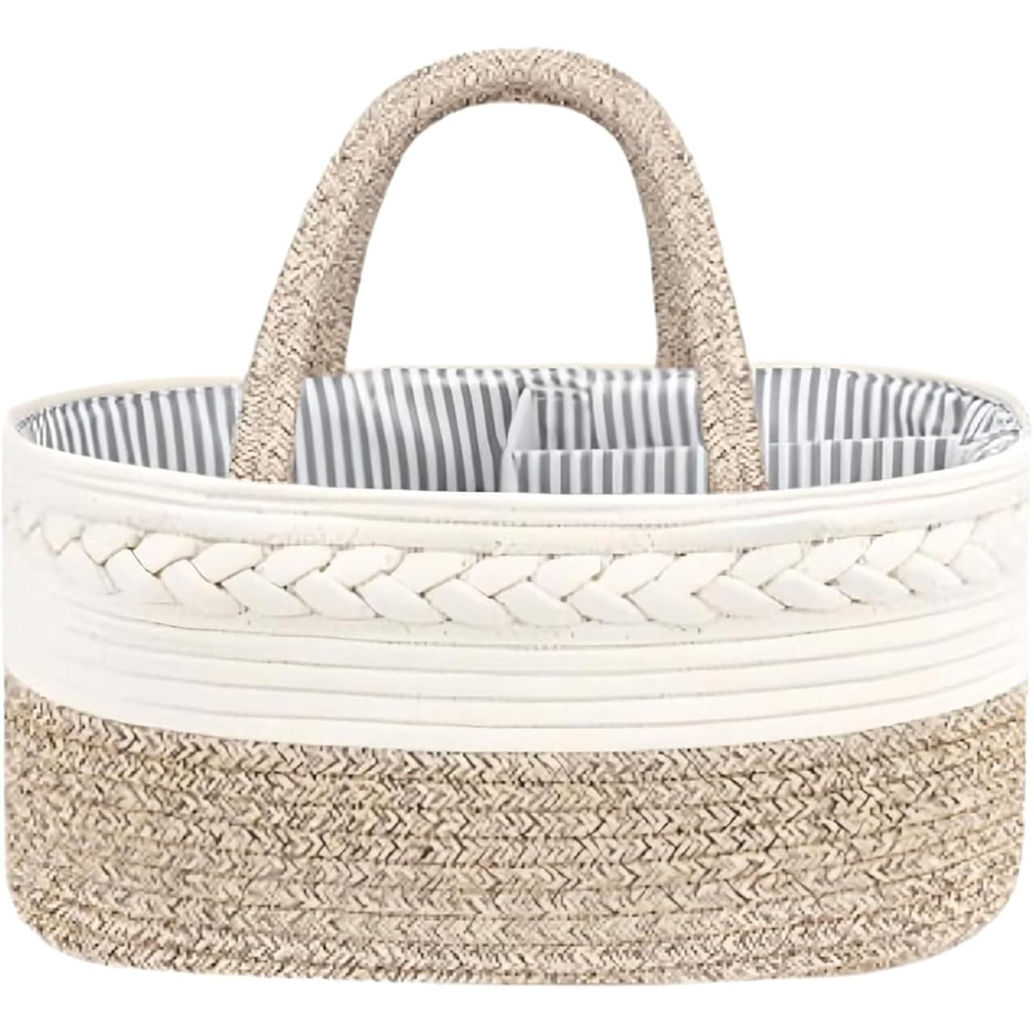 HALAMODO Multifutional Baby Nappy Box, Portable Nappy Bag Outdoor, Cotton Rope Storage Bag, Baby Nappy Storage Basket