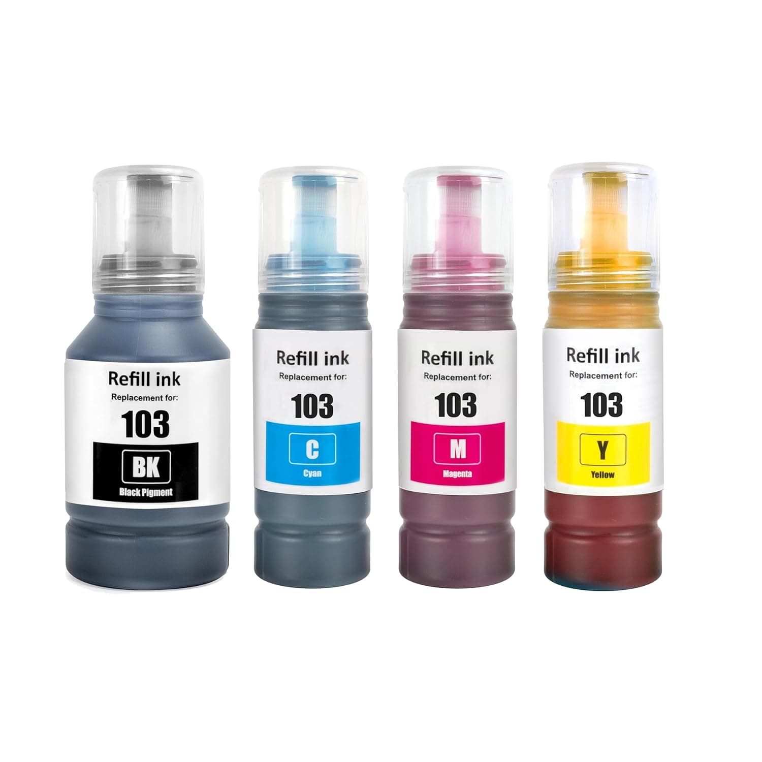 NexNova® Ink for EPSON 103 for EcoTank Combo Set Full-Pack of 4 (Black Cyan Magenta Yellow) for L1110‎ L3110 L3111 L3150 L3151‎ L3156 L3160 L5190‎