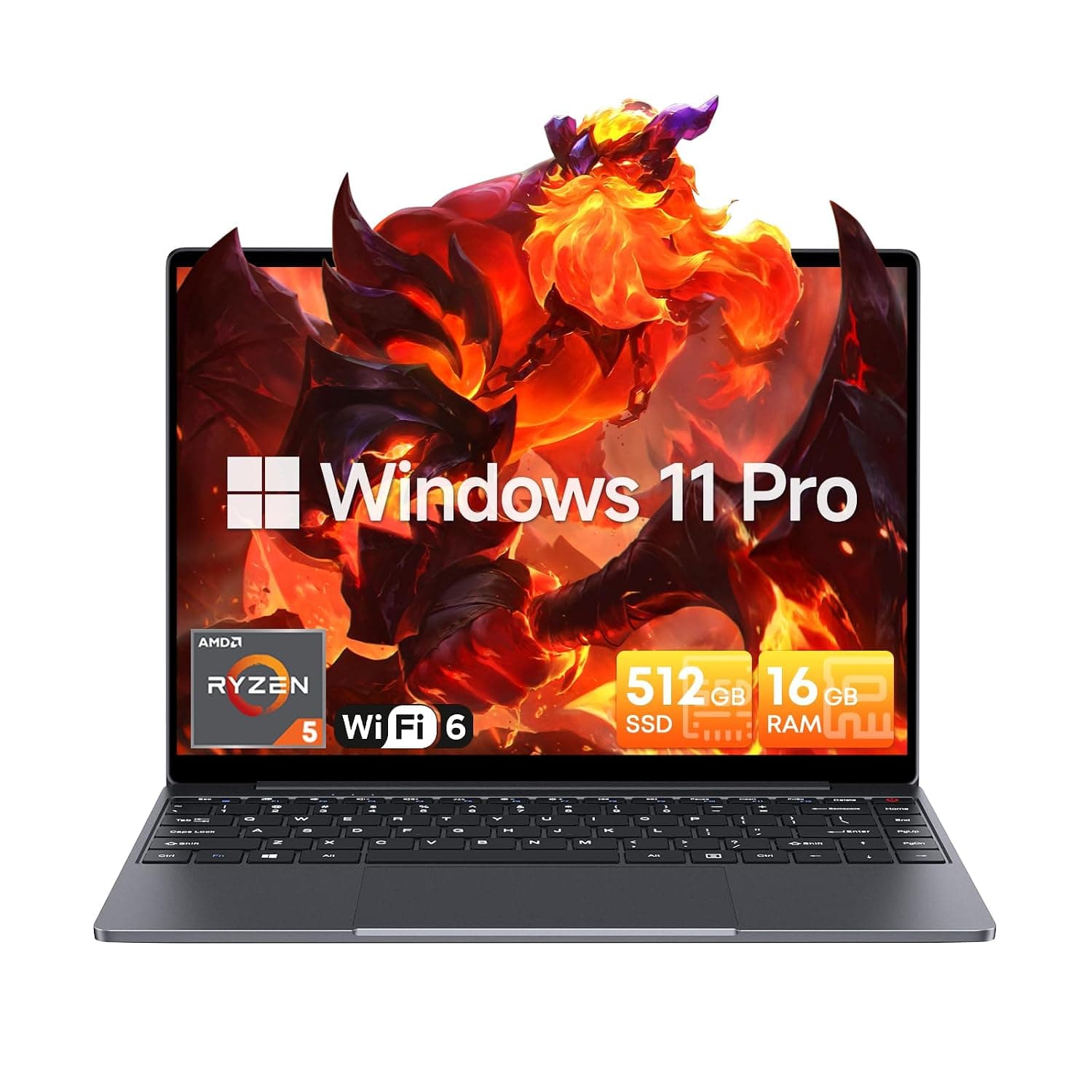 CHUWI CoreBook X Laptop, 14 Inch IPS 2K Display, AMD Ryzen 5 7430U, 16GB RAM, 512GB SSD, Backlit Keyboard, WiFi 6, Bluetooth 5.2, USB-C