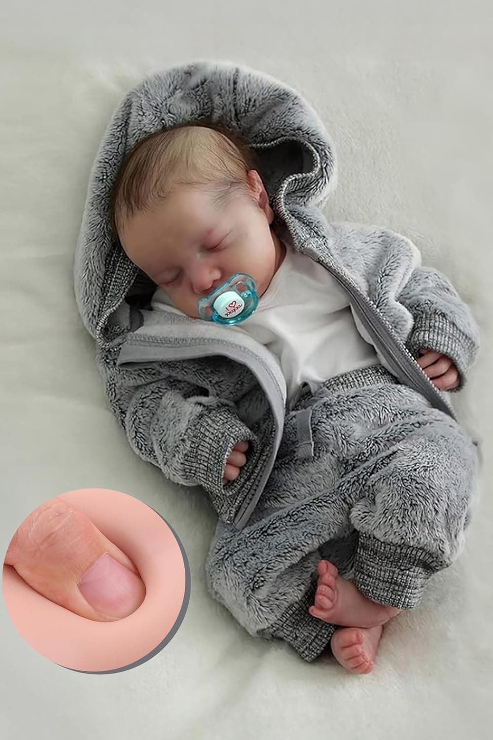 BABESIDE 17 Inch Lifelike Reborn Baby Dolls, Full Body Vinyl Boy | Realistic-Newborn Baby Doll with Real Baby Feeling, Real Life Baby Dolls, Toy Accessories and Gift Box for Kids Ages 3+