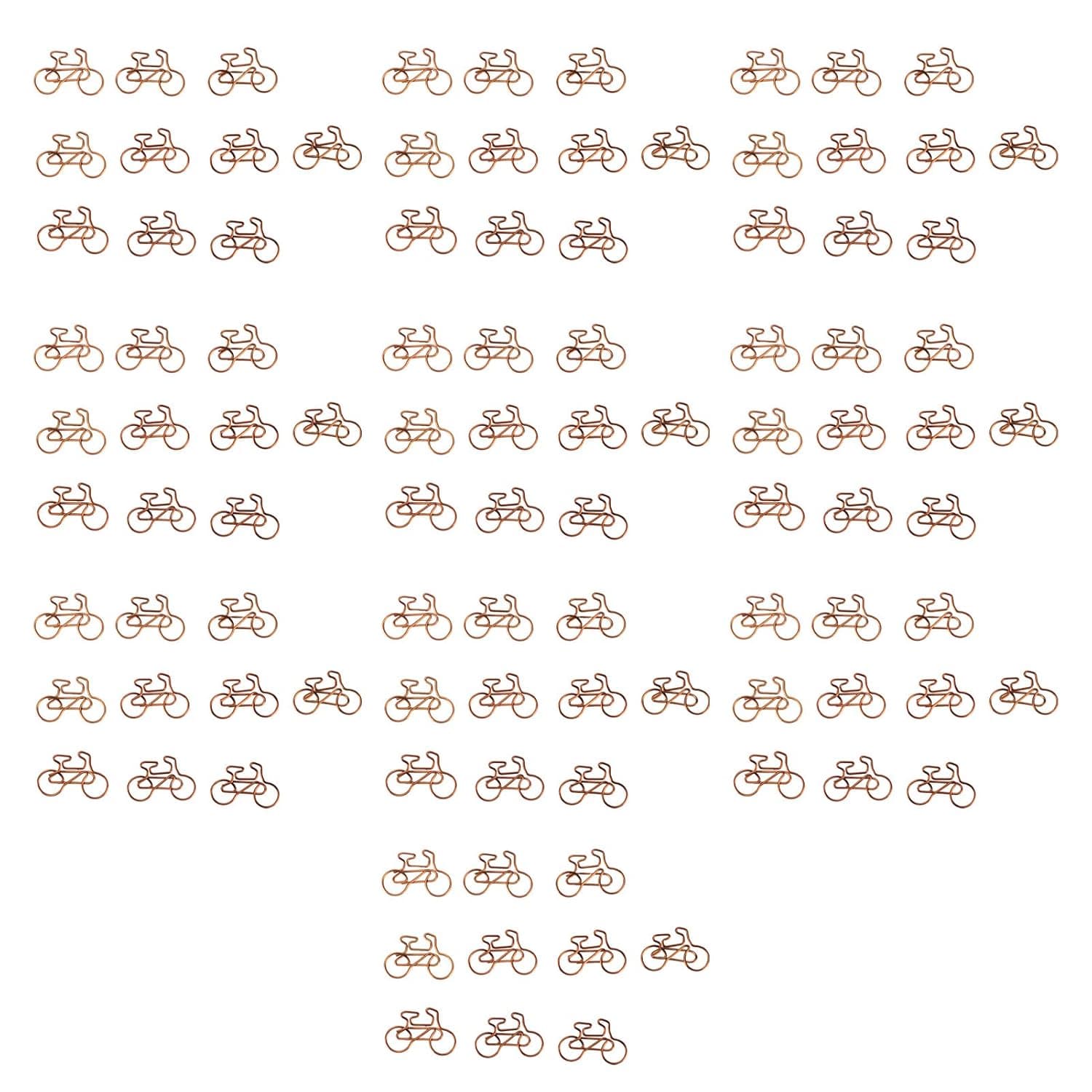GLOGLOW Office Supplies Clips, Cute Metallic Electroplated Office Supplies for Document Organization, School Stationery & Gift Wrapping 100Pcs Bike Shape Paper Nan