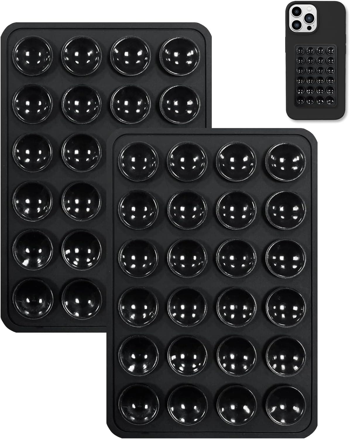 حامل موبايل من السيليكون يلا جوي بقاعدة شفط غير قابلة للانزلاق ملحقات الموبايل بدون استخدام اليدين لصور السيلفي ومقاطع الفيديو جوال لاصق اسود