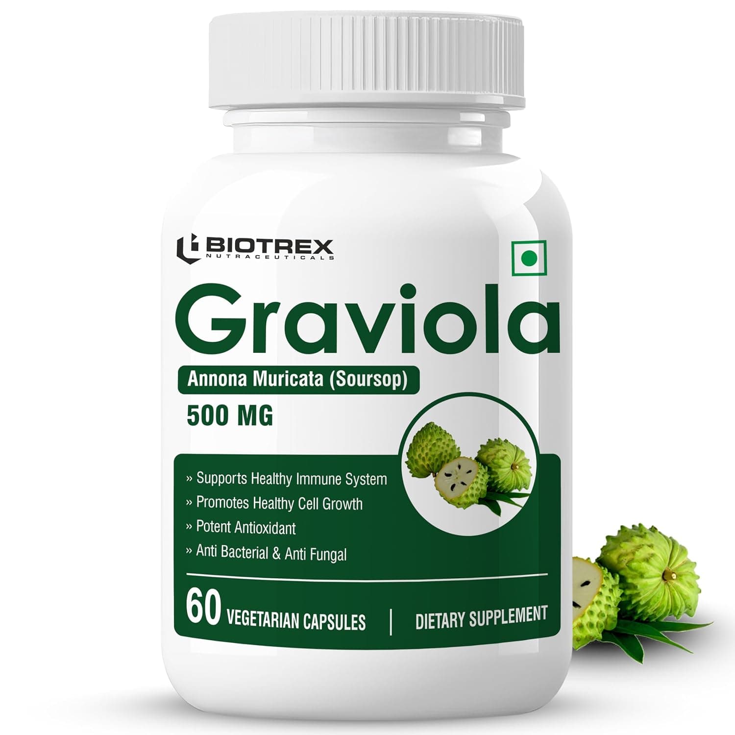 Biotrex Nutraceuticals Graviola 500 mg 60 Veg Capsule