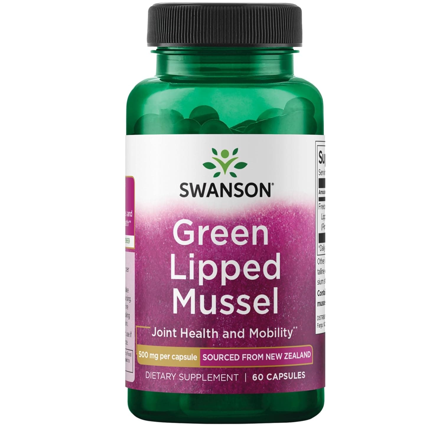 Swanson Nz Green Lipped Mussel, 500mg, 60 Capsules