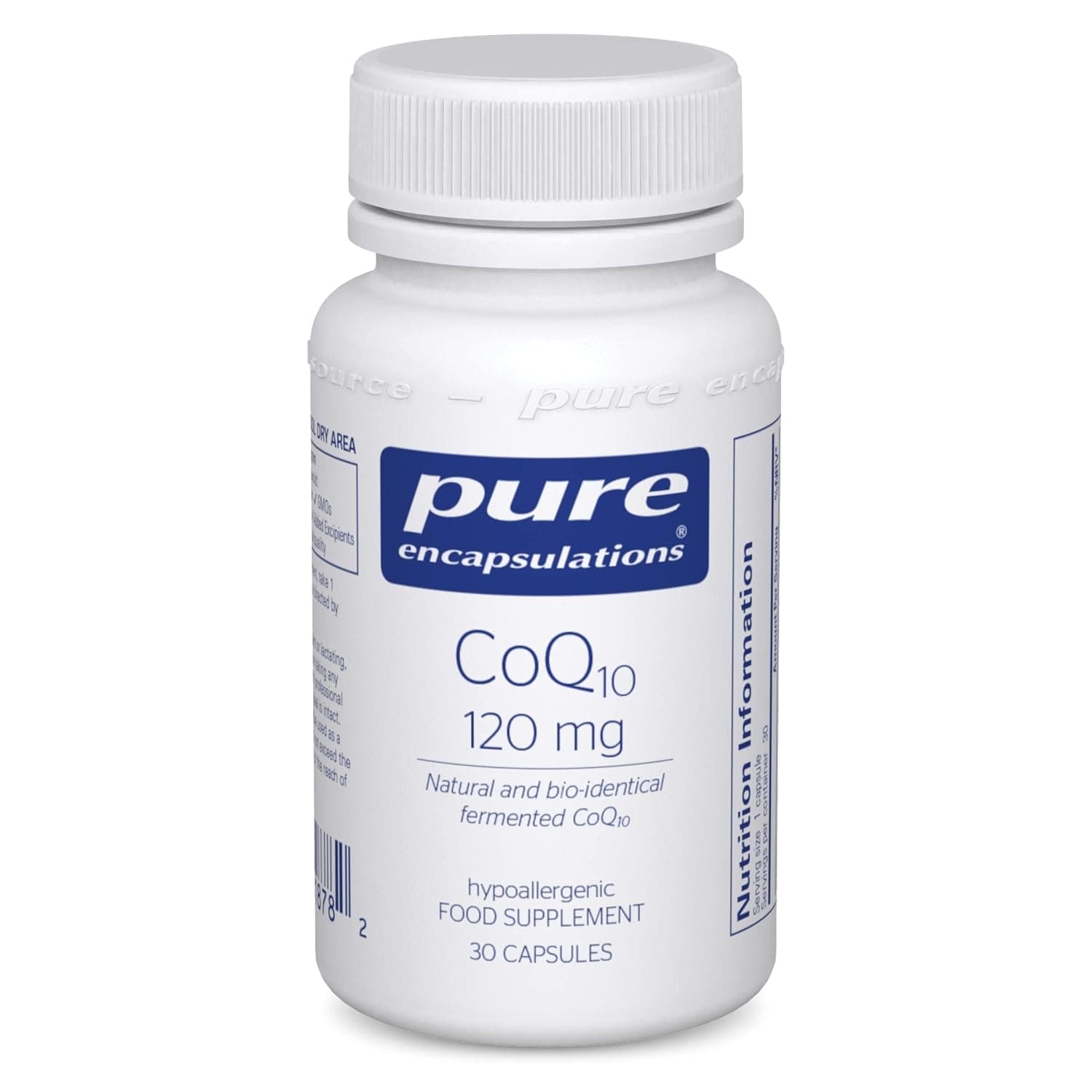 Pure Encapsulations CoQ10 120mg, Coenzyme Q10, 30 Capsules