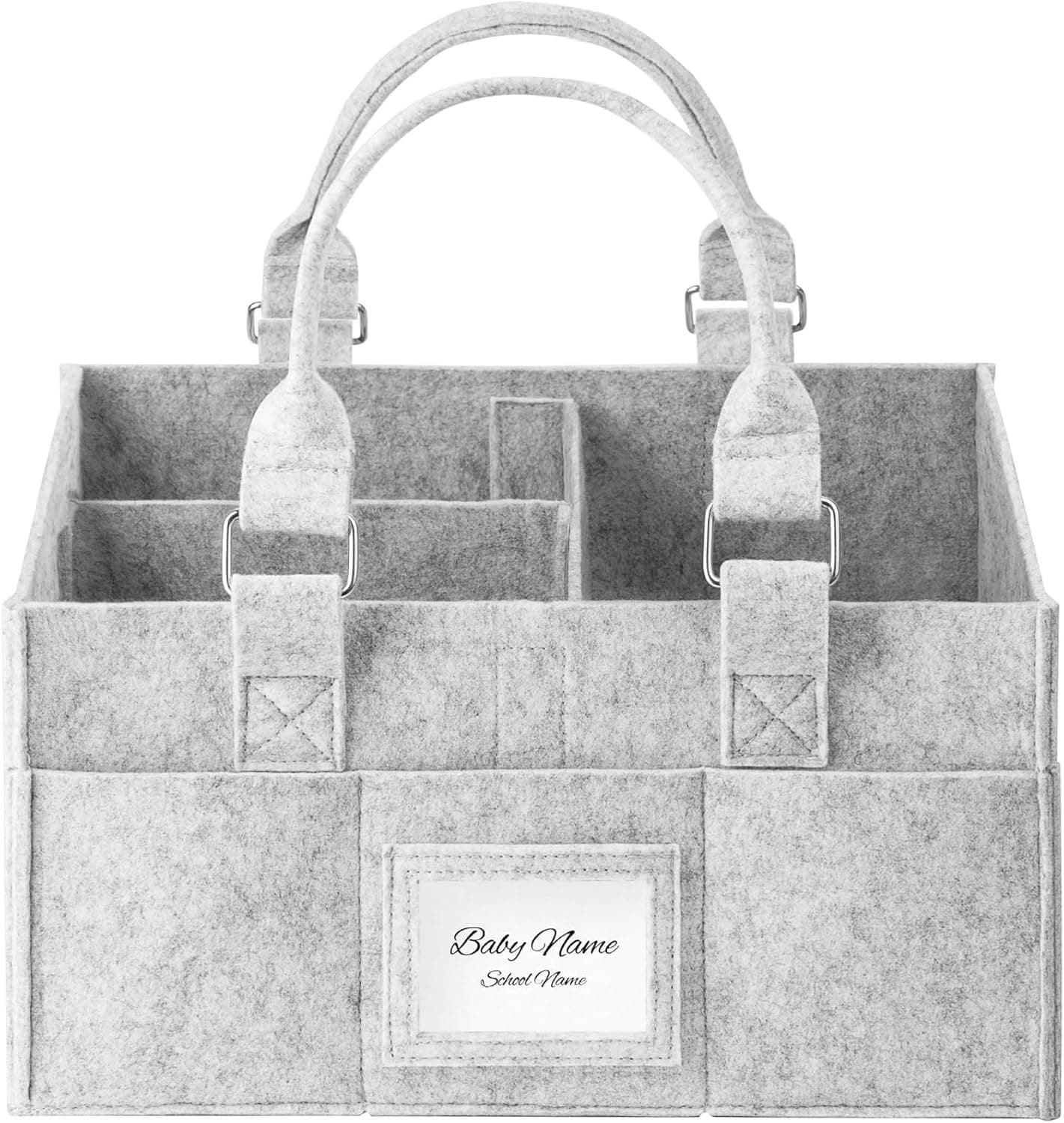 YelaJoy Large Baby Diaper Caddy Organizer with Handle, Multi-Compartment Felt Nursery Storage Bag for Diapers, Wipes & Baby Essentials, Portable Newborn Must Have, Baby Shower Gift