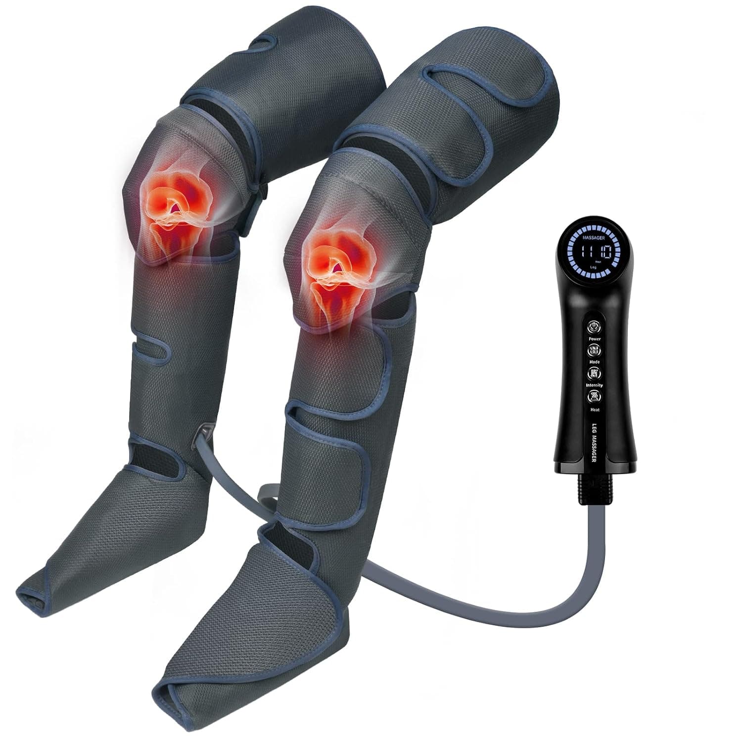 Aolso Leg Massager, Pressotherapy Legs with Lymphatic Drainage Legs, Foot and Leg Massager for Massage and Relaxation, 3 Modes and 5 Intensities, Suitable for Calves and Thighs