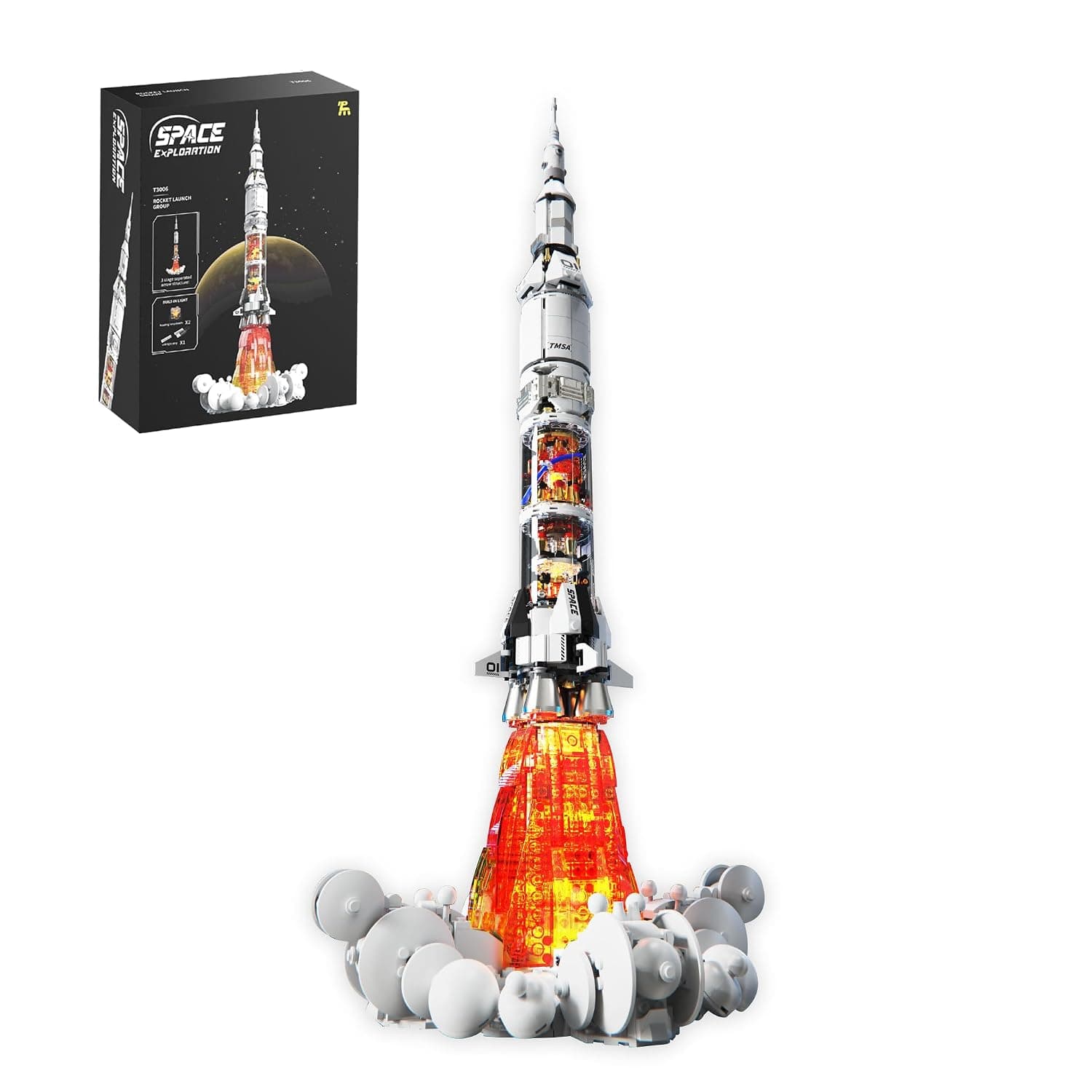 Sosuy Rocket Construction - Creative Brick Gift Set for Kids 8-14 Years and Adults, STEM Kit for Birthdays and Holidays