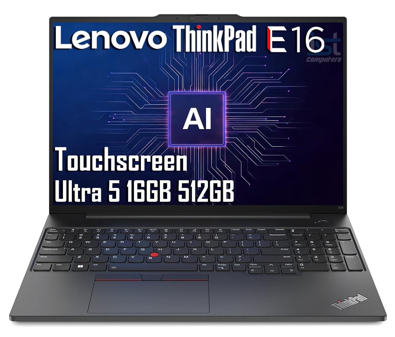 Lenovo ThinkPad E16 Laptop, Intel Ultra 5 125U, 16GB DDR5, 512GB SSD | 16" FHD+ Touchscreen, Business AI PC, 12-Core, > i7-1355U, Fingerprint Reader, Backlit, Thunderbolt 4, Ethernet, Win 11 Pro