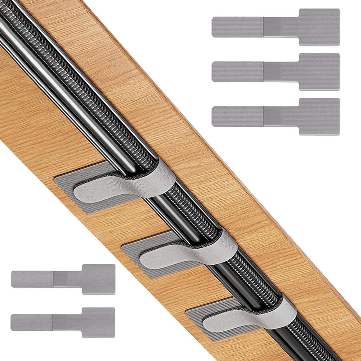 50 PCS Reusable Cable Ties, Self Adhesive Cable Ties, Cable Tidy Management, Reusable Wire Organizers for Cords Hooks for Outdoor String Lights Light Clips