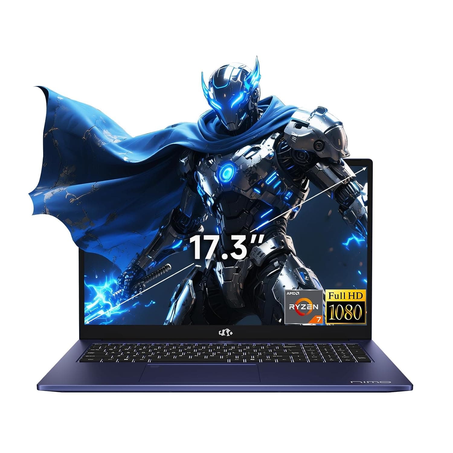 NIMO 15.6" IPS FHD-Gaming-Laptop, 8 Cores Ryzen 7 7735HS 64GB DDR5 RAM 2TB SSD (Beats i7-12650H) Computer with Radeon 680M 100W Type-C Backlit Keyboard Fingerprint, for Gaming Business