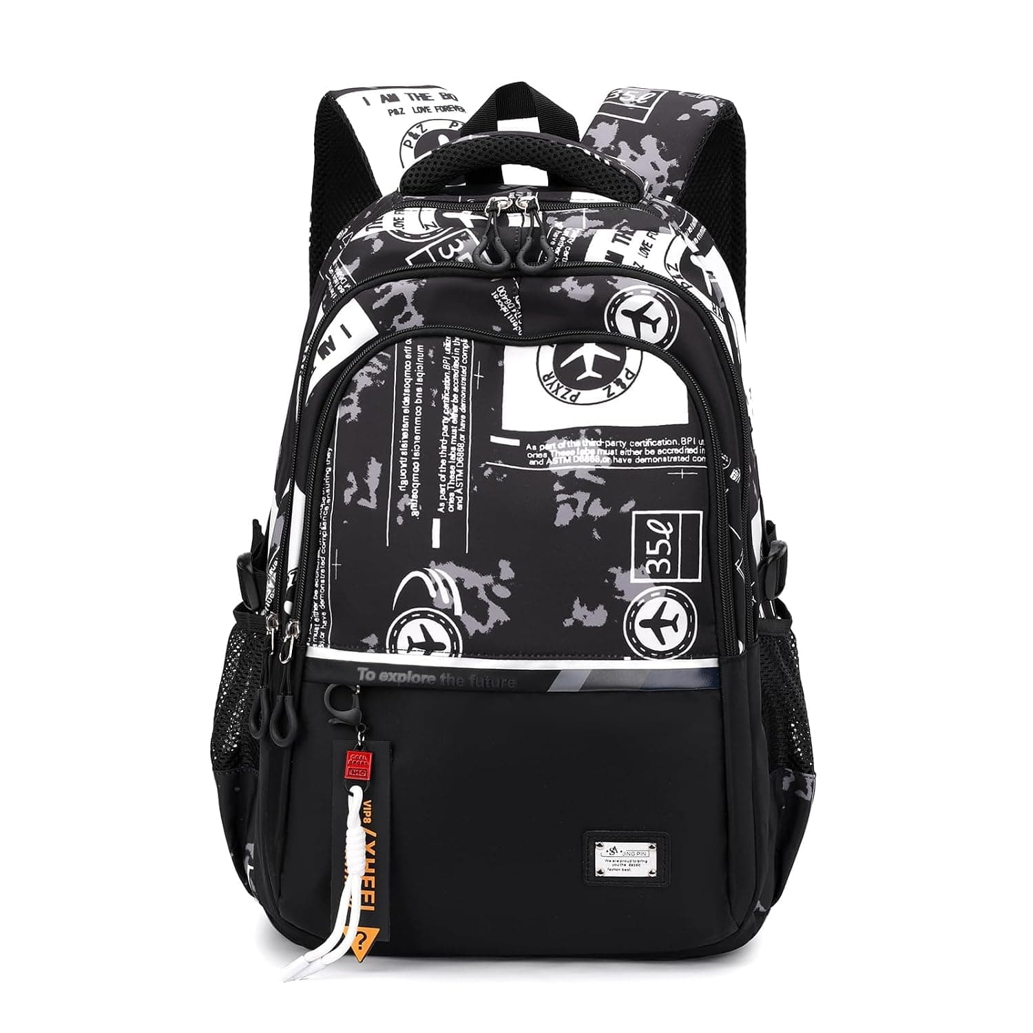 School Backpack for Boys, KASTWAVE Back to School Book Bag for Secondary School, Lightweight Casual Backpacks for Kids, Personalised Nylon Travel Rucksack for Men