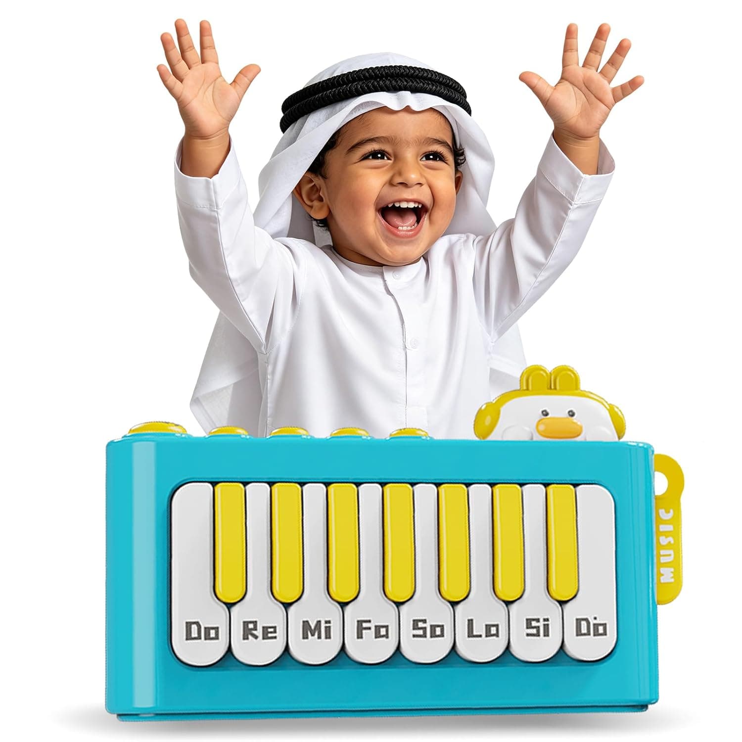 Kids Mini Piano Toy with Rainbow Lights, Toddler Pocket Travel Piano Keyboard for 1-3, Portable Musical Instrument Toys, Music Interactive Birthday Gift 2 4 5 6 Year Old Boy Girl Child-Blue