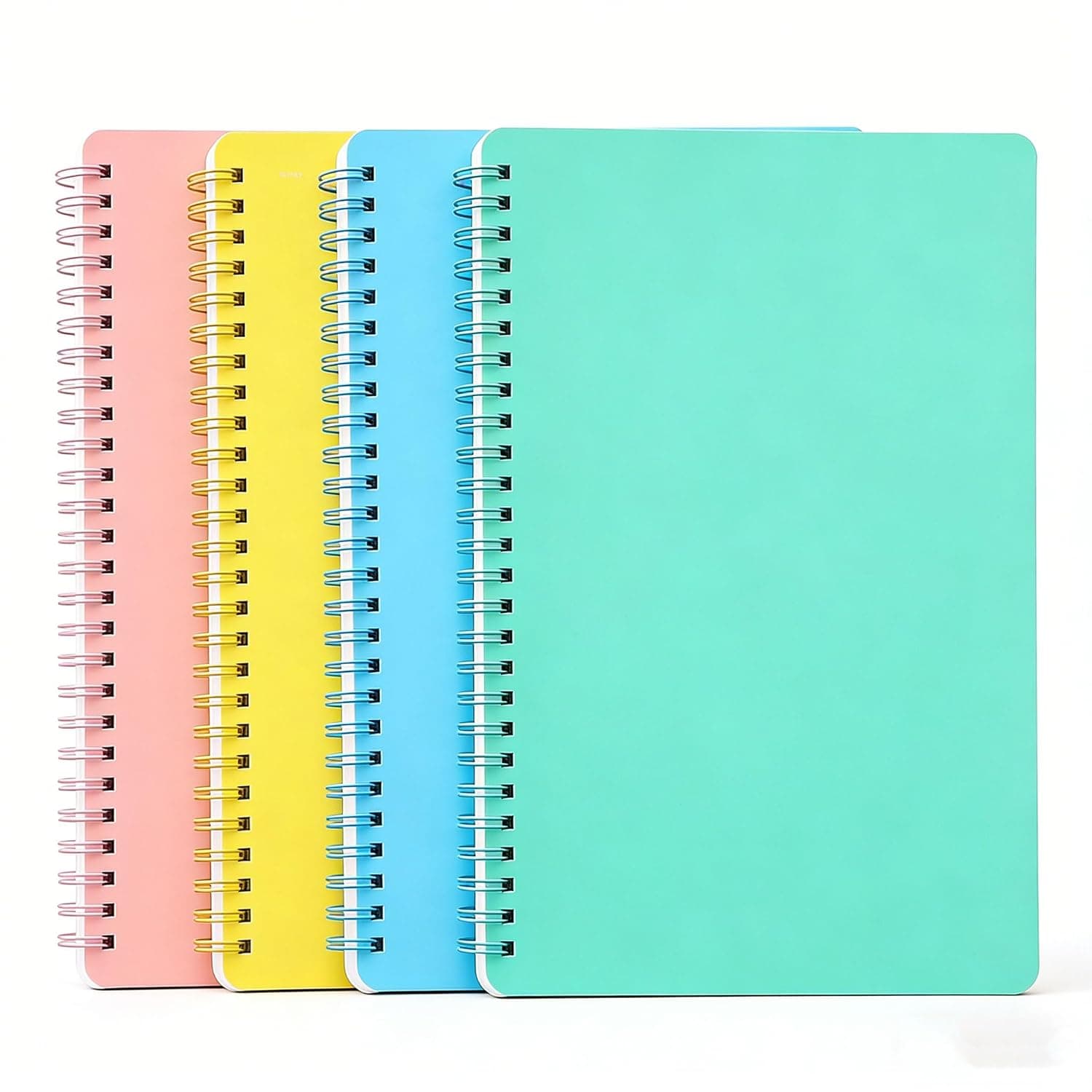 Spiral Notebook, 4 Pack, 1 Subject, College Ruled Paper, 8.3'' x 5.9'', 80 Sheets/ 160 Pages Per Notebook, Assorted Pastel Colors, for Back to School (A5)