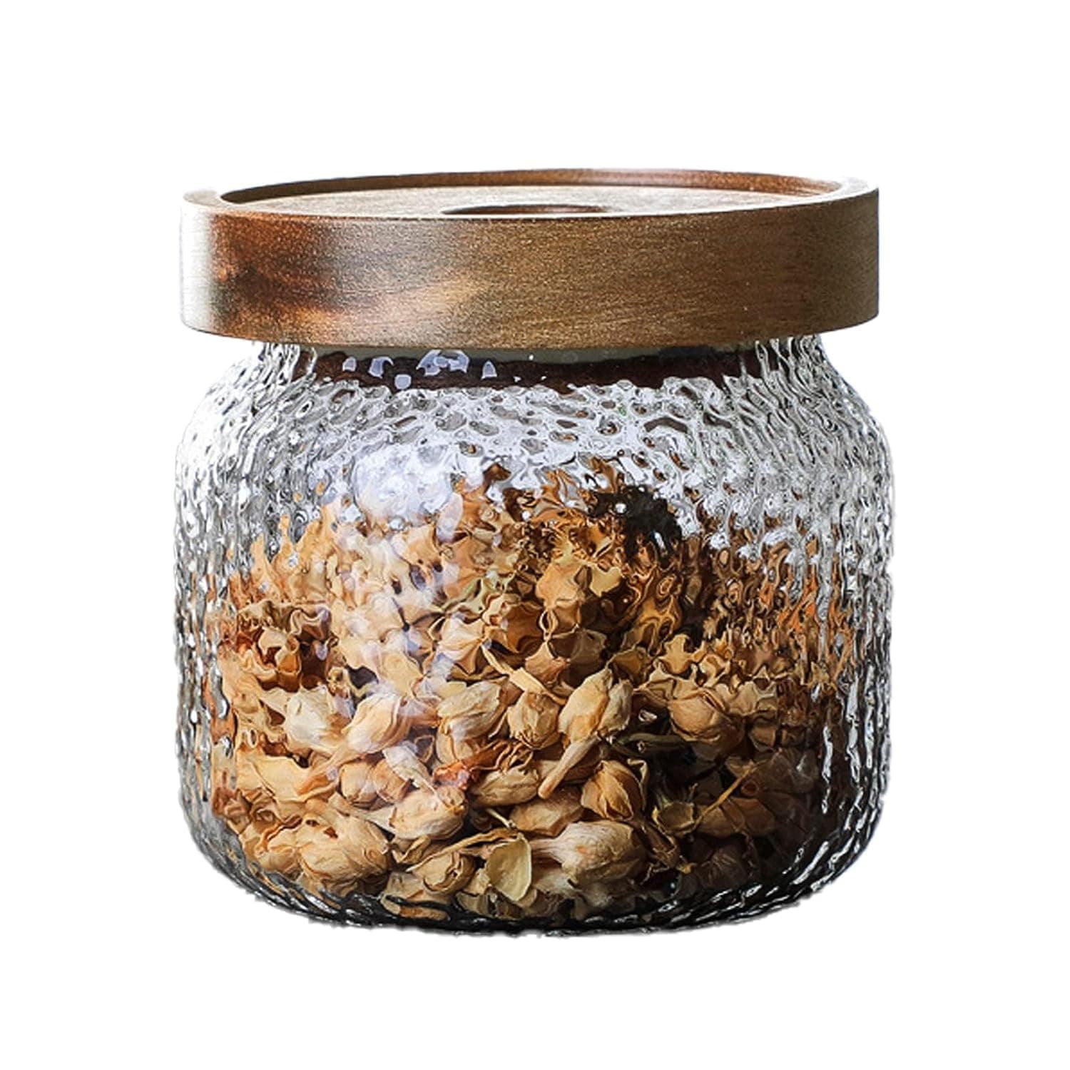 Glass Storage Jar, with Bamboo Lid 300ML(10 OZ), Kitchen Containers Decorative Jar Airtight Glass Jars, Anti-Slip Food Storage Container, for Tea Coffee Bean Sugar Candy Cookie Spice