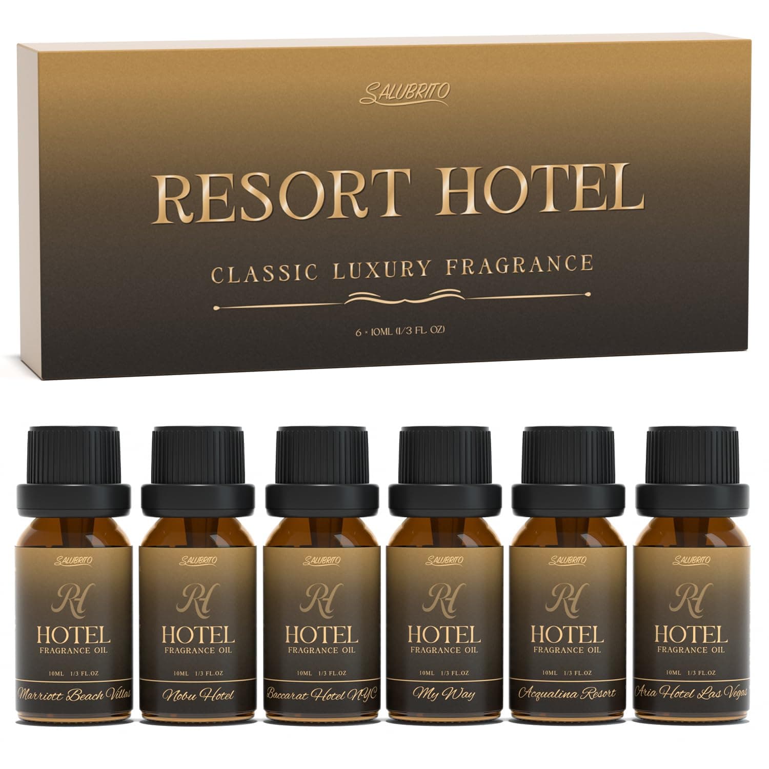 SALUBRITO Hotel Essential Oils Set, Luxury Hotel Fragrance Oil for Diffuser, Luxurious Fragrance Oils Inspired by 5 Star Hotels, Gift for Women & Men