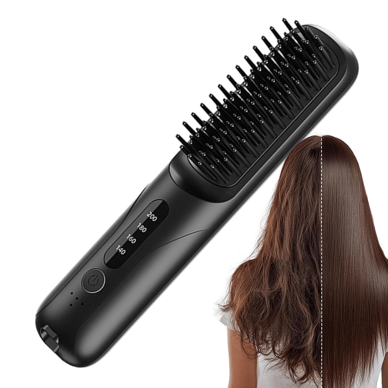 Cordless Hair Straightener Brush - Cordless Hair Styling Tool | USB Rechargeable Straightener Comb - for Apartment Salon Travel Business Trips Women Men Travelers