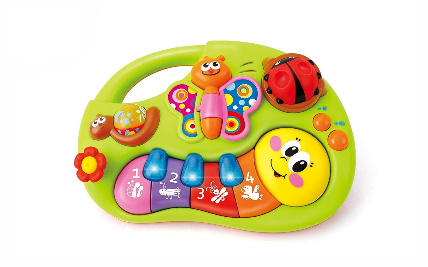 HOLA Small Keyboard with Music and Light for baby boys girls toddles 6 month 1 2 3 year of age with spin rotate and flip toys