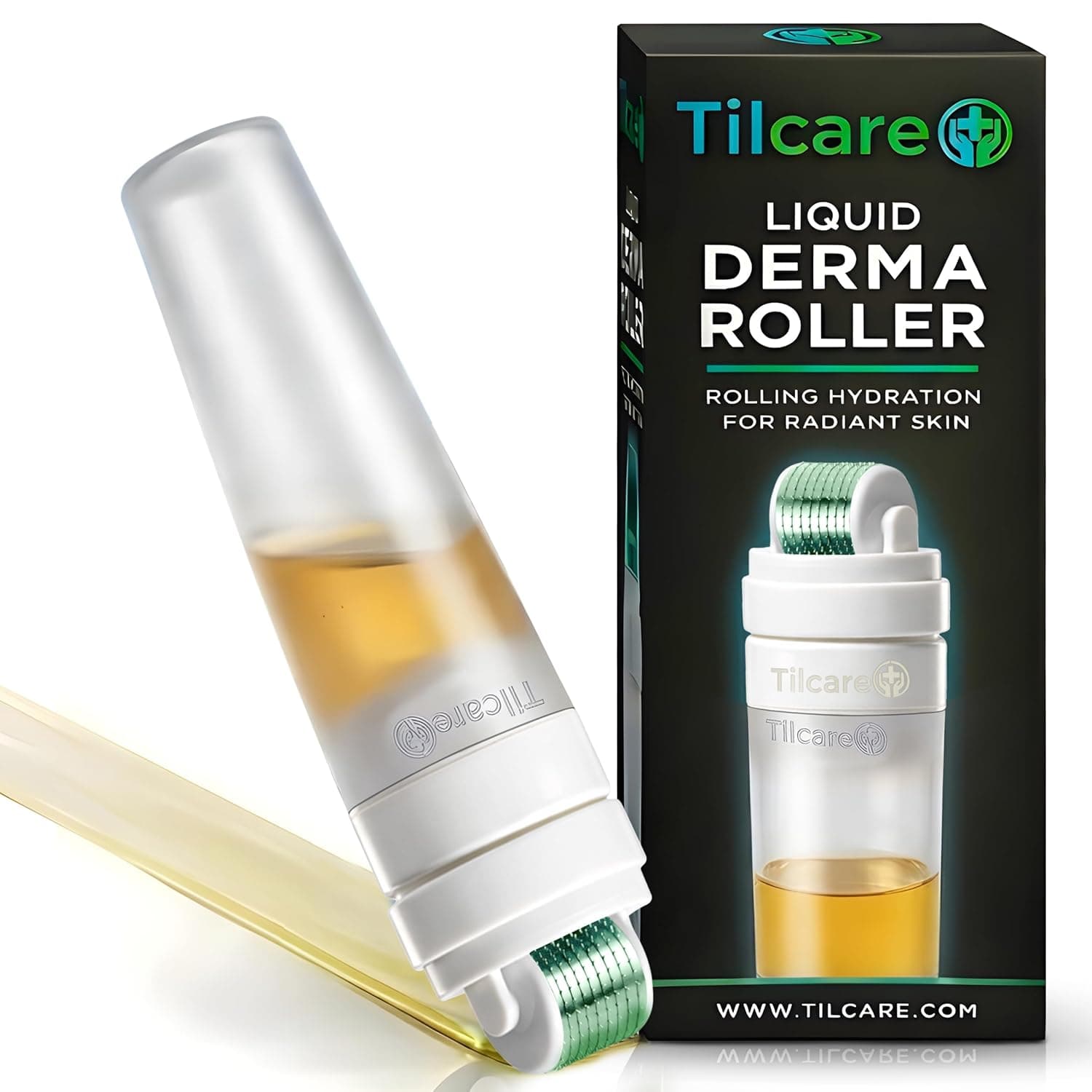 Derma Roller for Hair Growth, Face & Beard with Serum Applicator: At Home Microneedling Device, 0.25mm Microneedle Roller for Hair Growth, Micro Needle Kit, Superior to Derma Stamp/Micro Needling Pen