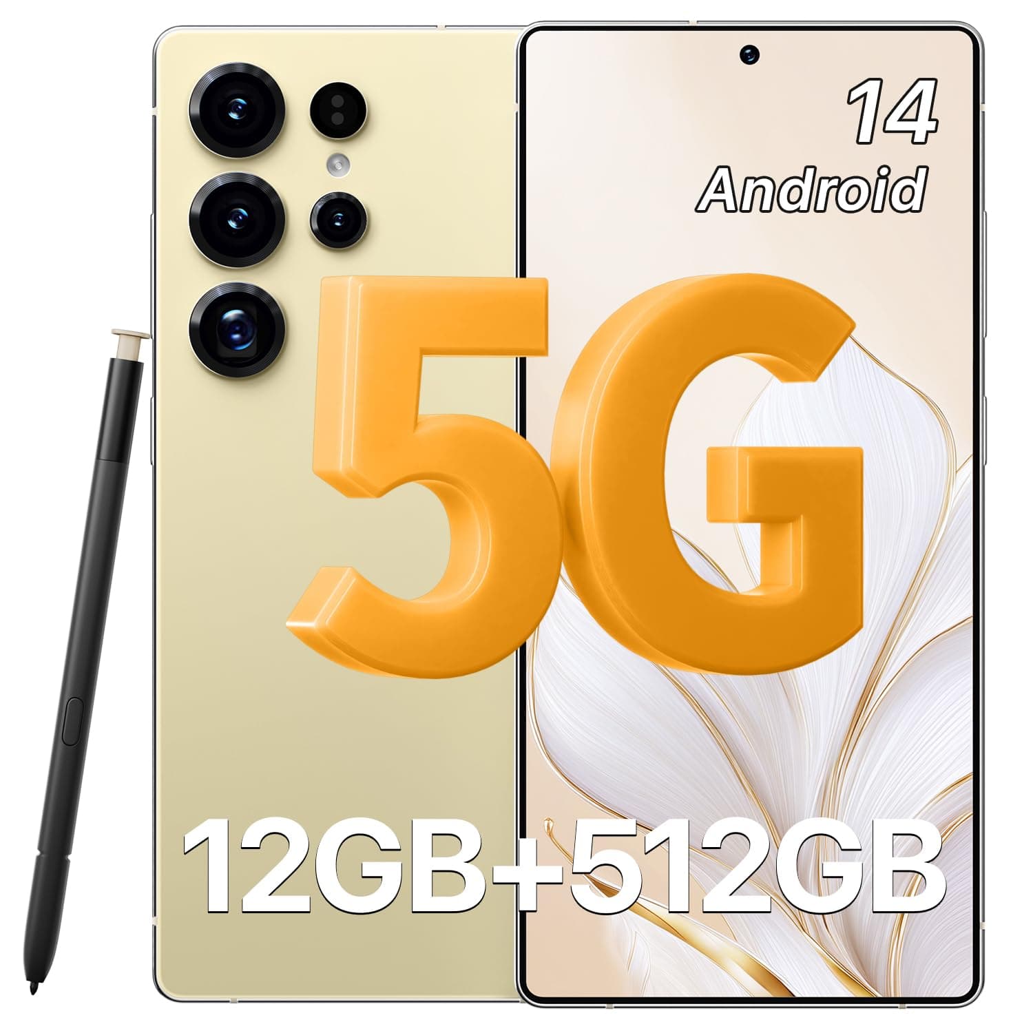 I25 Ultra Unlocked Cell Phone, 6.9" Android 14 Snapdragon 8 Gen 3 12GB RAM 512GB Storage 5000mAh Battery