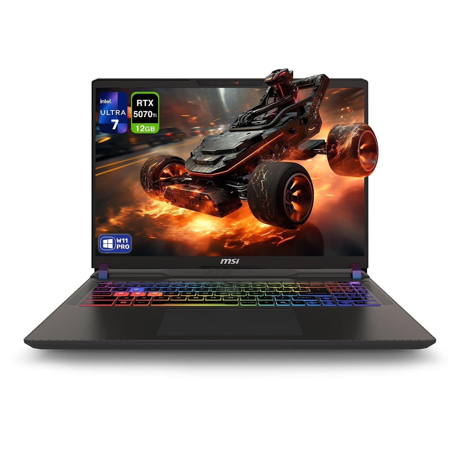 MSI Vector 16 HX AI Gaming Laptop, Intel Ultra 7-255HX, 64 GB DDR5 RAM, 2 TB PCIe SSD, 16” FHD+ (1920x1200) 144Hz Display, Nvidia G-Force RTX 5070Ti, 24 Zone RGB Keyboard, W11 Pro, Cosmo Gray