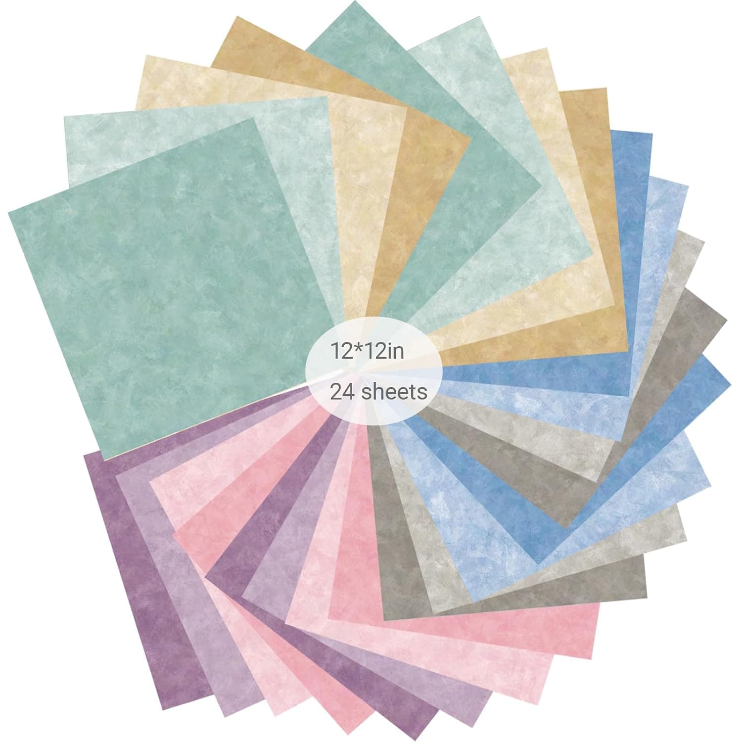 BVMGTT 24-Sheet 12x12 Scrapbook Paper - Double-Sided 160gsm Cardstock for Family Albums, DIY Cards & Gift Wrapping, 24 Unique Designs Craft Paper for Moms, Crafters & Scrapbooking Enthusiasts