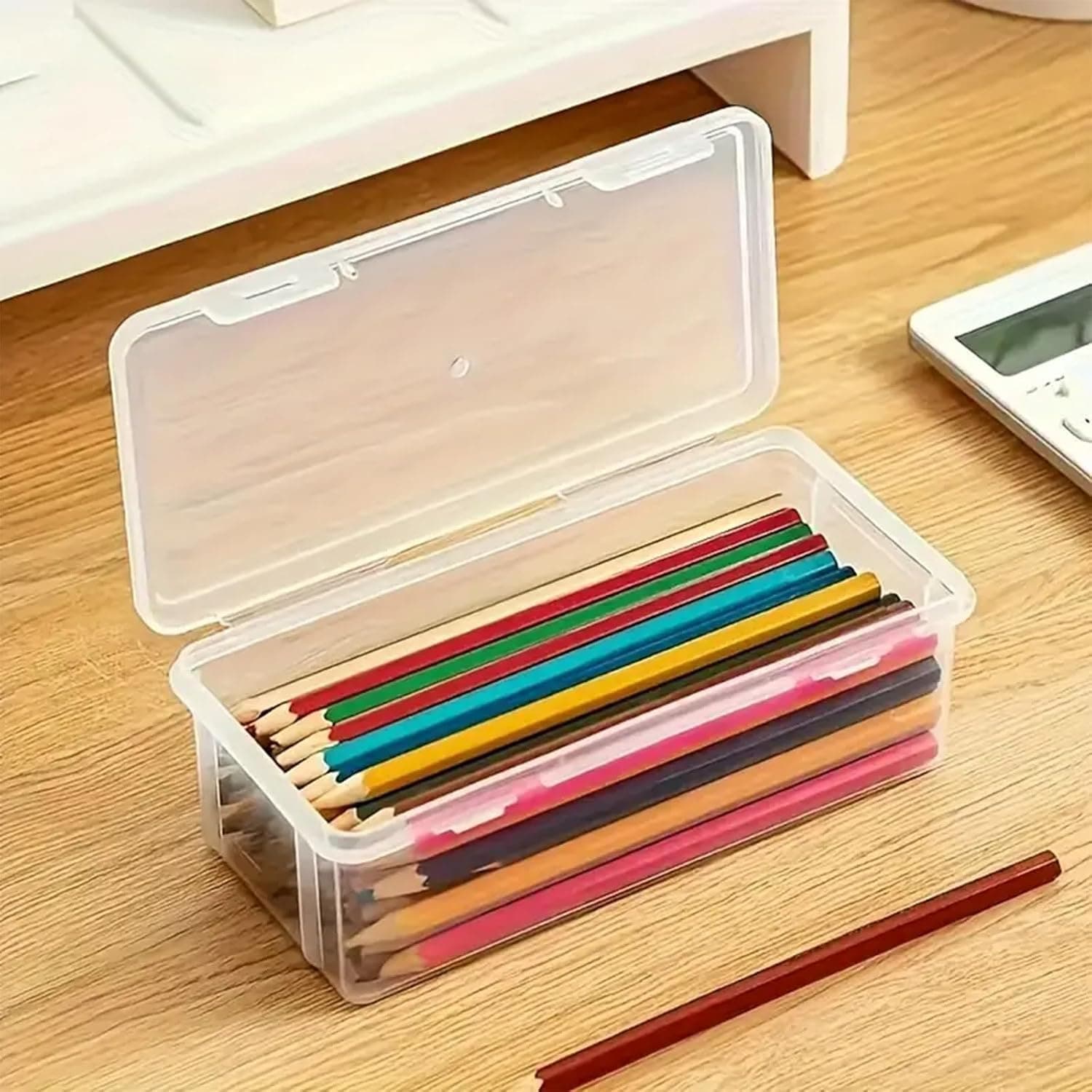 Plastic Pencil Case Pen Holder Large Capacity Pencil Boxes Clear Holder for Desk Office Organizer Accessories for Organizing Office Supplies