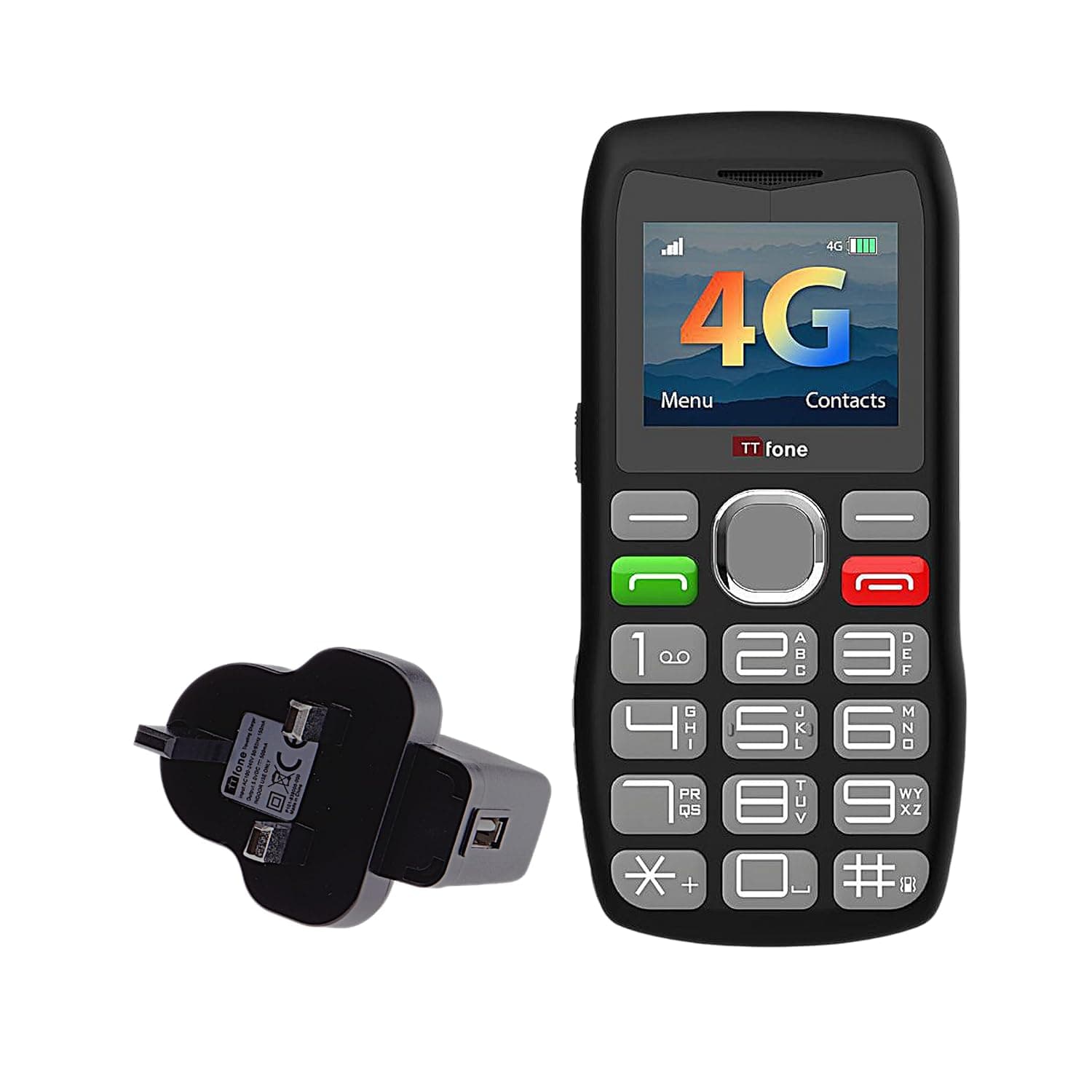 TTfone TT890 4G Senior Phone – Easy to Use Big Button Mobile Phone with Emergency Assistance Button, USB-C Charging, Bluetooth, Camera – Unlocked (with Mains Charger)