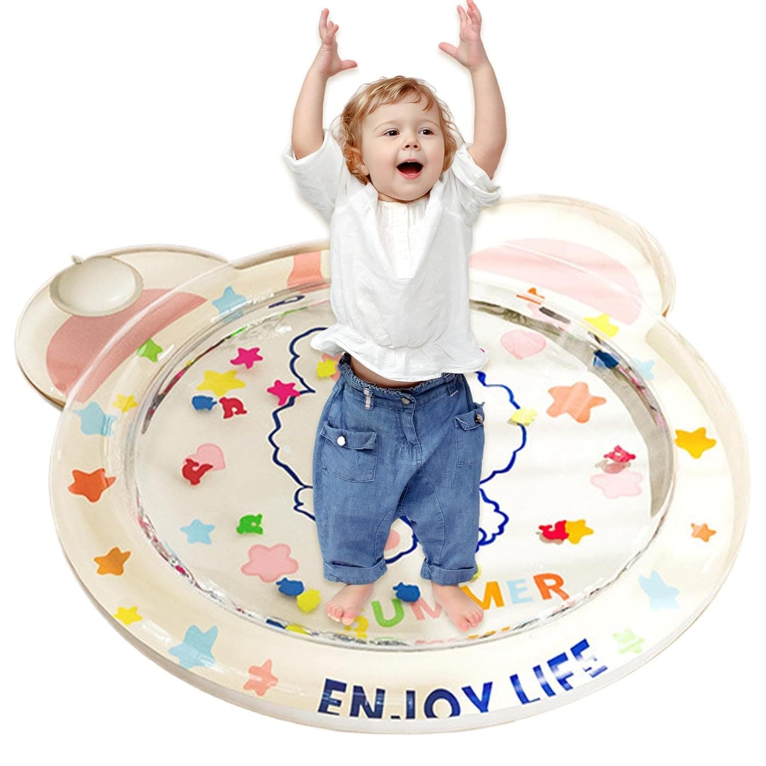 Infant Water Mat Foldable Sensory Mat Activity Center Infant Supplies | Inflatable Sensory Play Padfor Child Boys Girls Nursery Room Daycare Center Indoor Home Travel Outdoor Summer