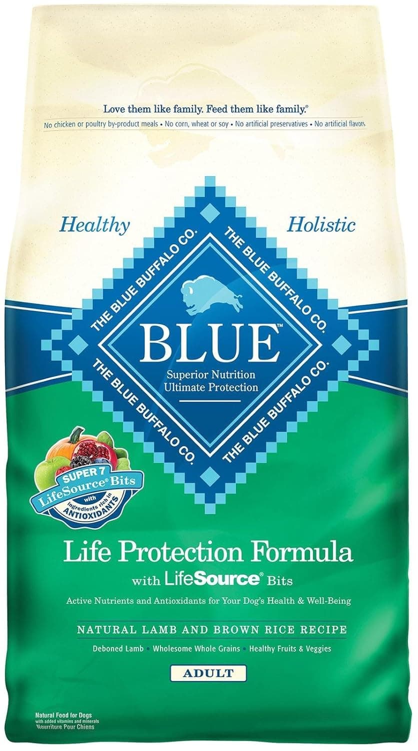 Blue Buffalo Life Protection Formula Natural Adult Dry Dog Food, Lamb and Brown Rice 15-lb