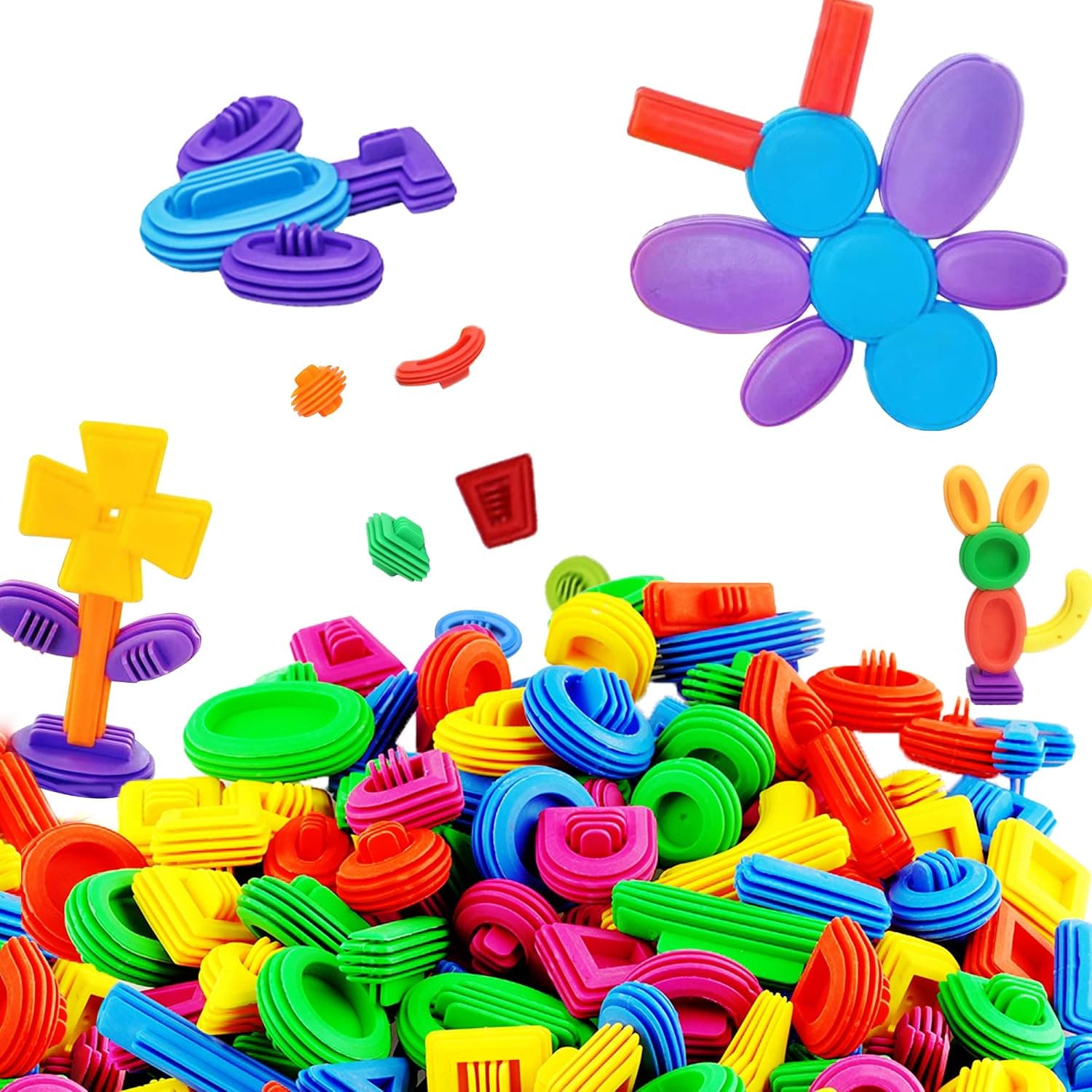 RAINBOW TOYFROG STEM Builder Toys Kit|3D Educational Construction Engineering Building Blocks for Boys and Girls Ages 3 4 5 6 7 8 9 10 Years Old|Best Puzzle Toy Gift for Kids