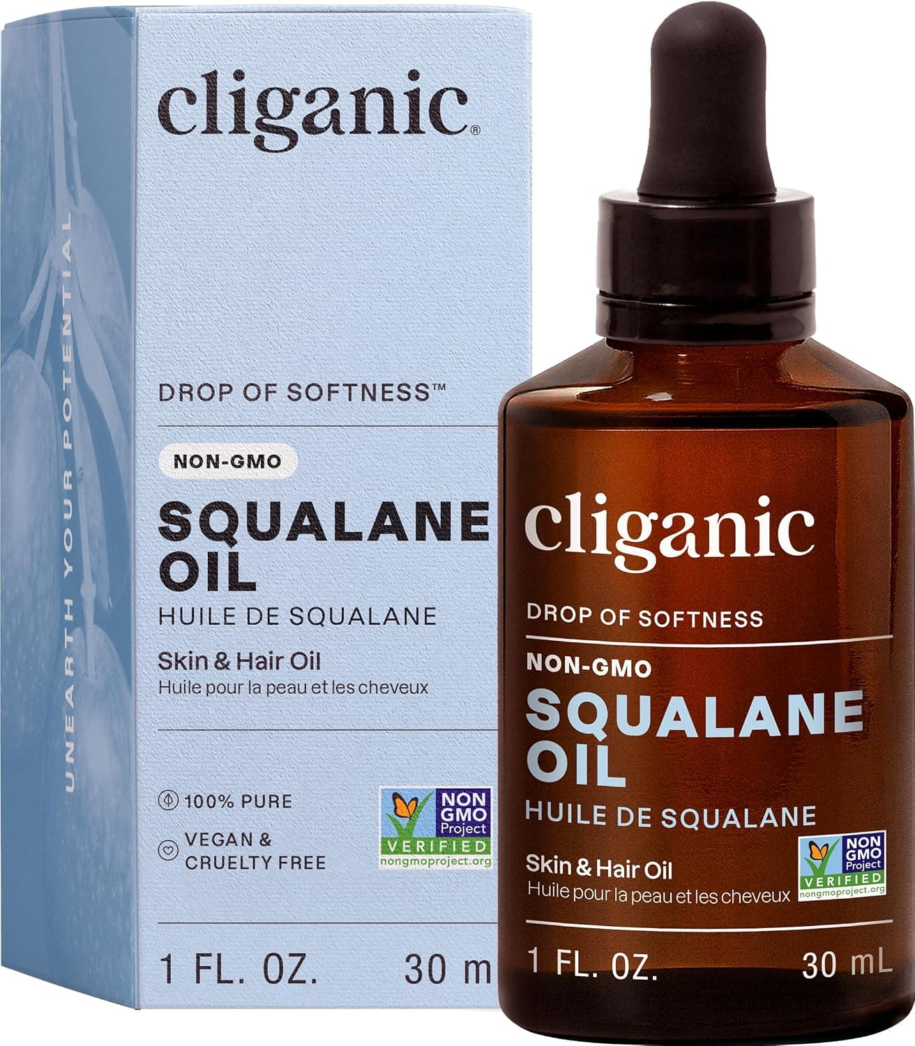Cliganic, 100% Pure & Natural Squalane Oil, 1 fl oz (30 ml)