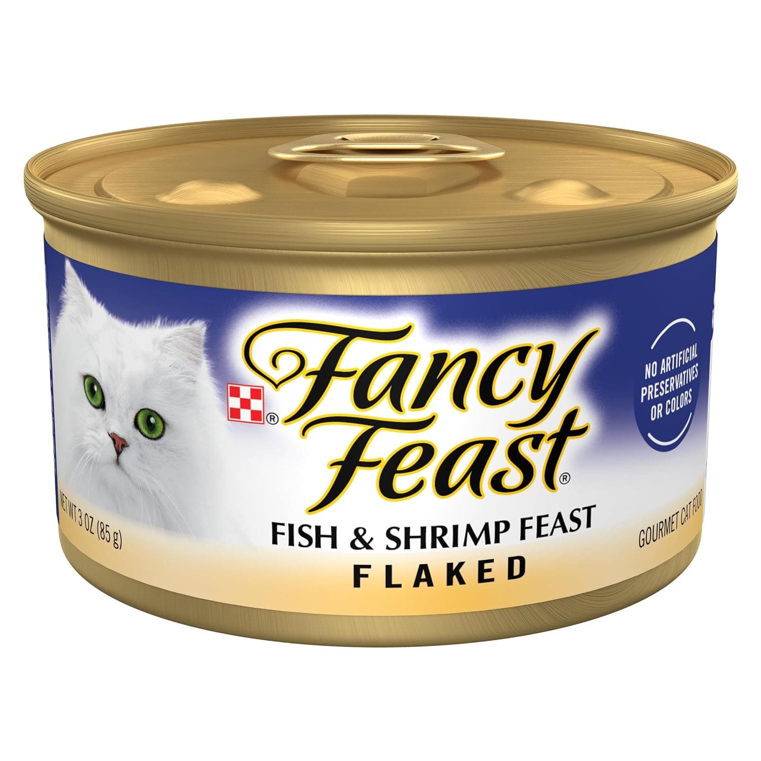 Purina Fancy Feast Wet Cat Food, Flaked Fish & Shrimp Feast - (24) 3 oz. Cans