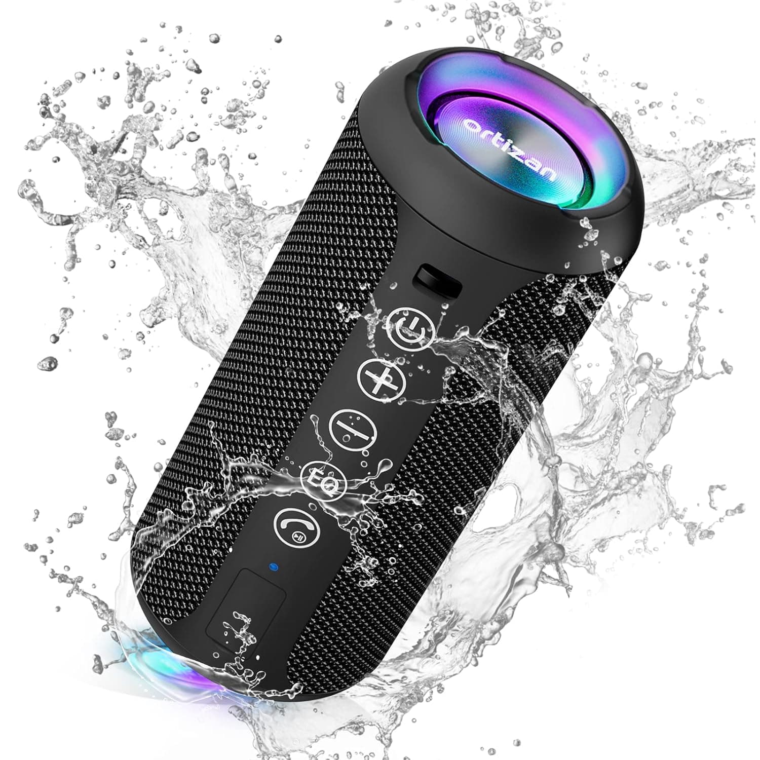 Ortizan Portable Bluetooth Speaker, 24W Loud Stereo Sound with IPX7 Waterproof Wireless Speaker, Outdoor Speakers with Bluetooth 5.0, 30H Playtime, 66ft Bluetooth Range, Dual Pairing for Home